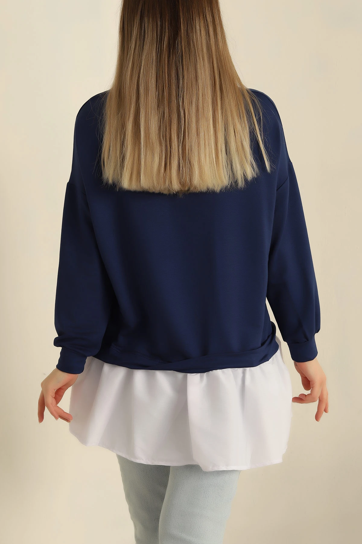 , Lacivert Garnilli Oysho Kumaş Tunik 261722