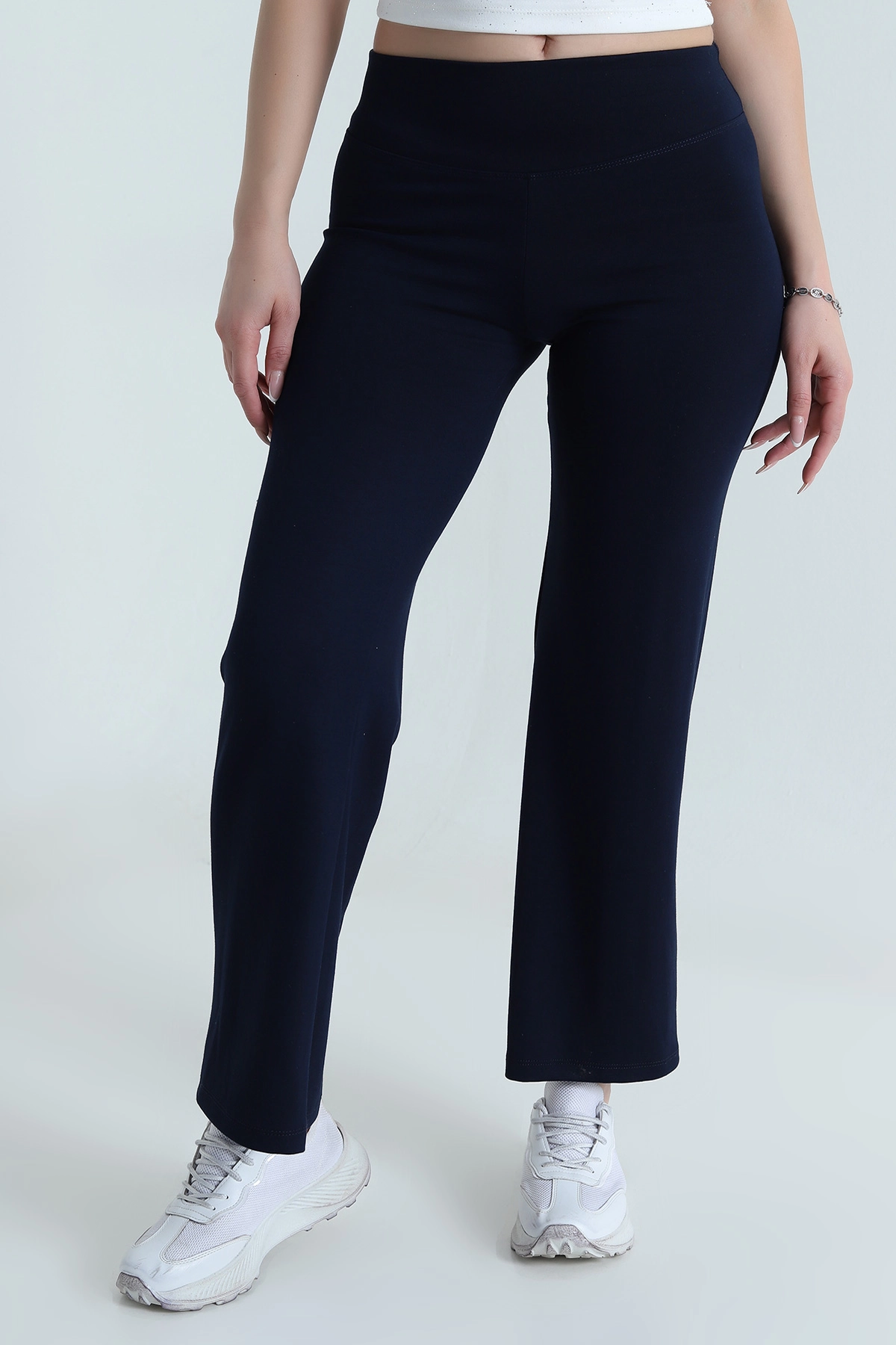 Lacivert Geniş Paça Modal Kadın Pantolon 490724