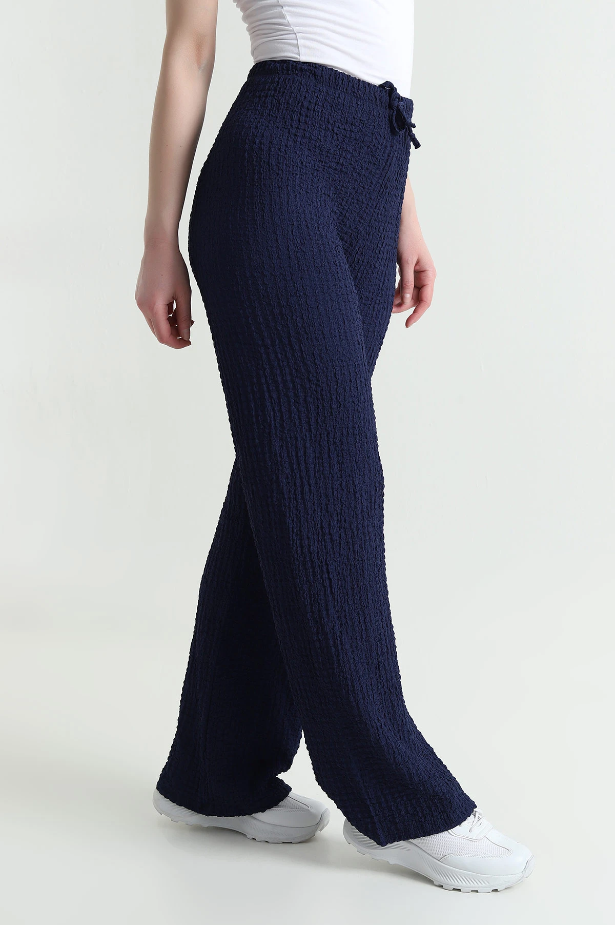 Lacivert Gofre Kumaş Kadın Pantolon 449956
