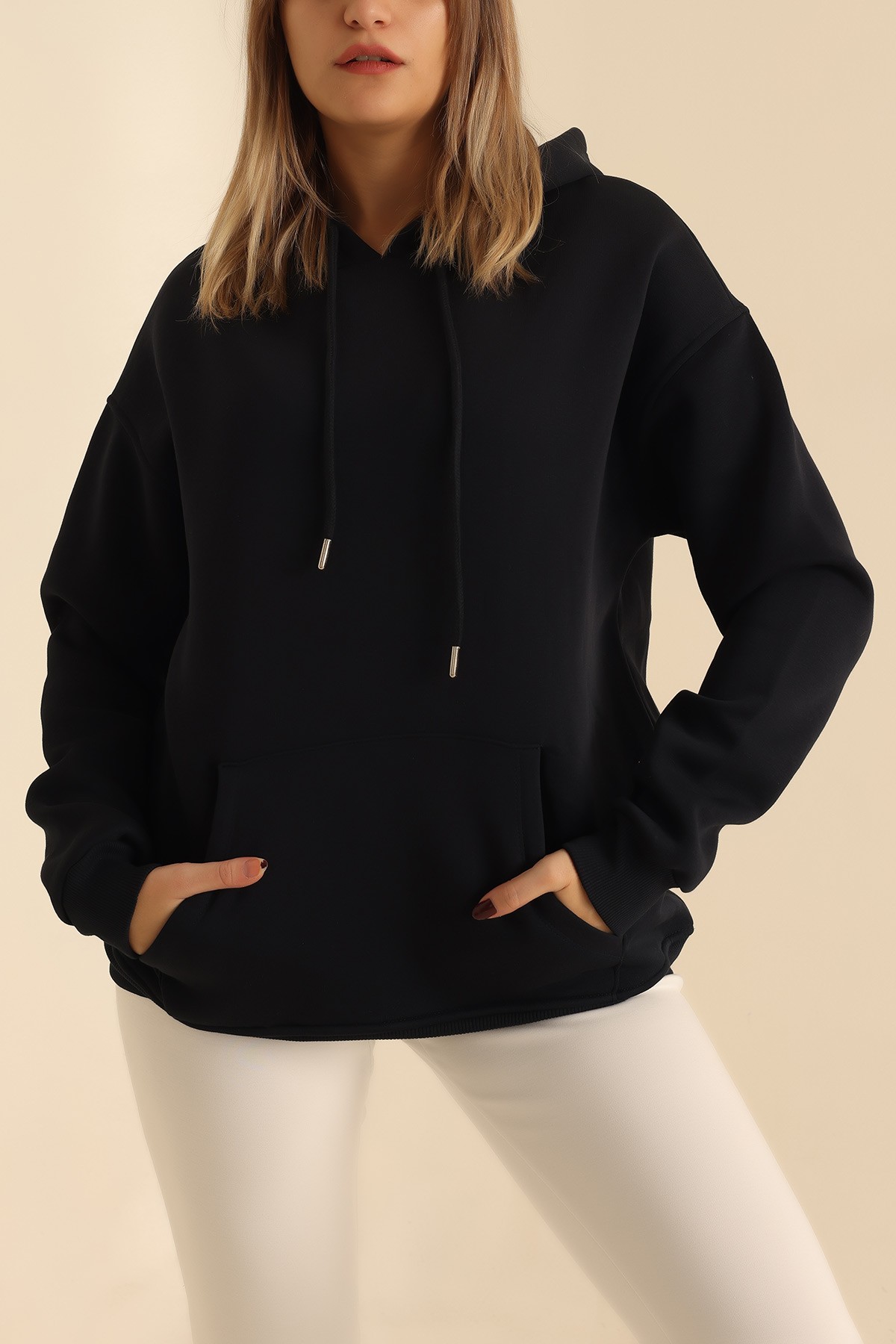 Lacivert İçi Şardonlu Kanguru Cep Sweat 218786