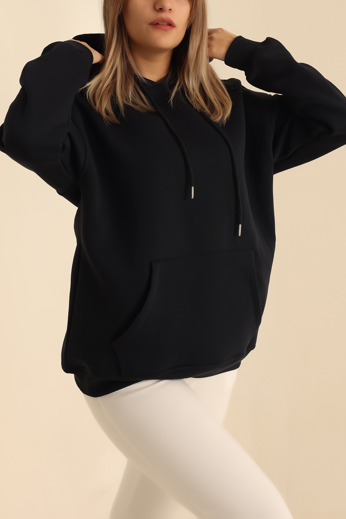 Lacivert İçi Şardonlu Kanguru Cep Sweat 218786