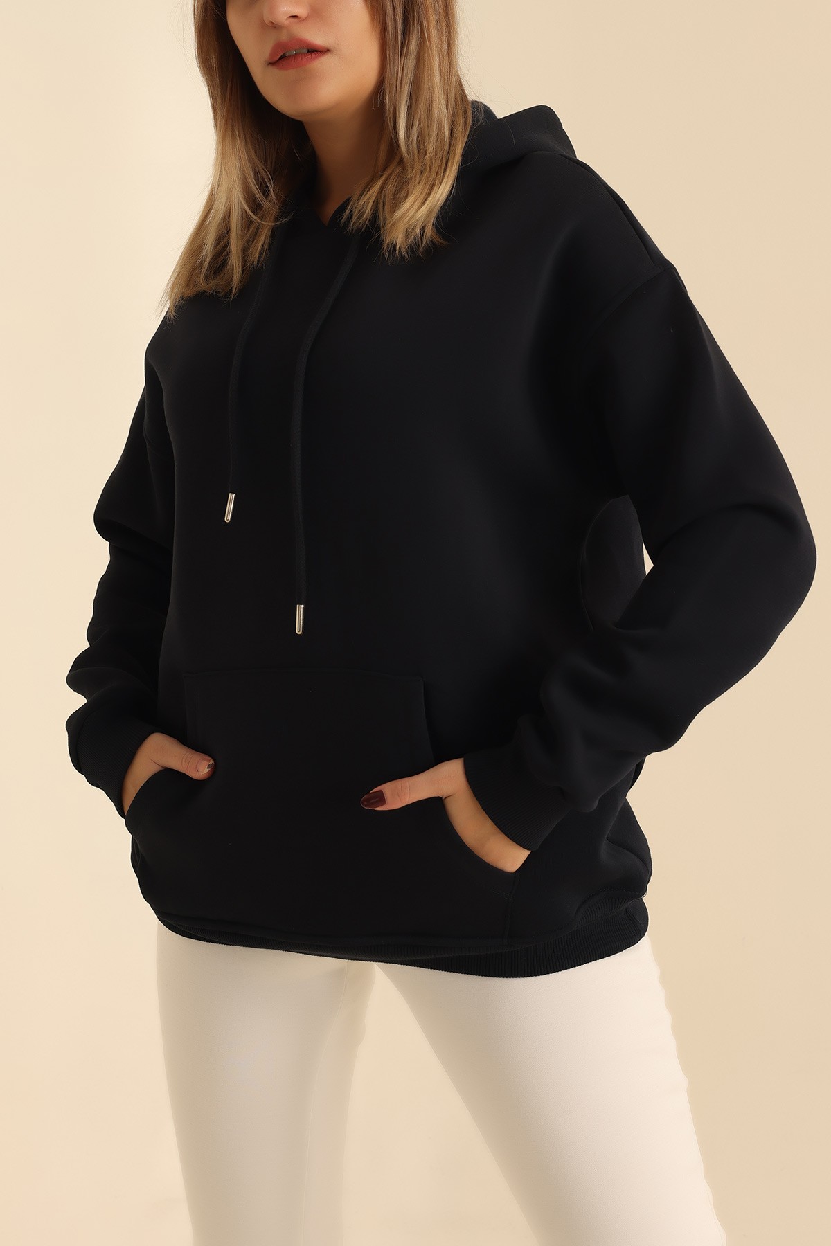 Lacivert İçi Şardonlu Kanguru Cep Sweat 218786