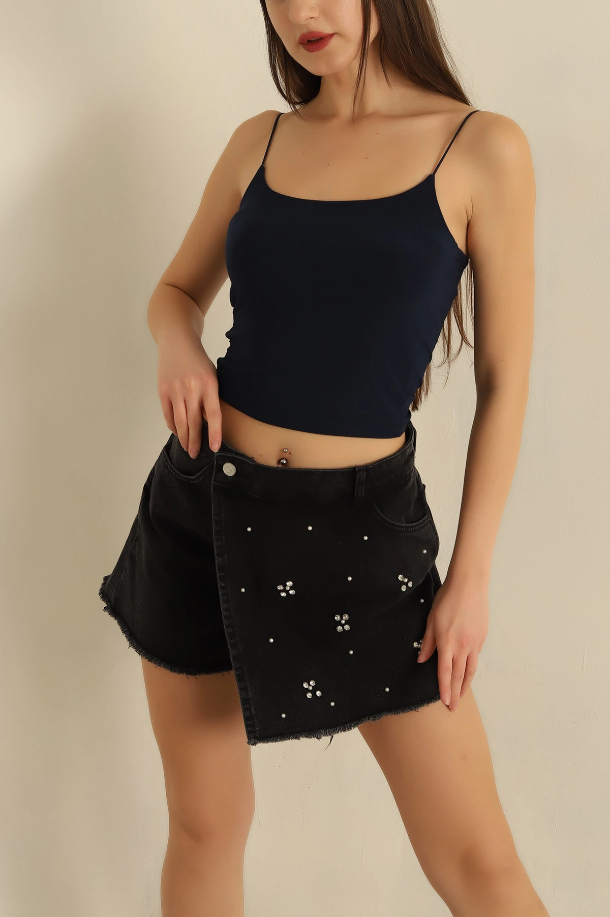 Lacivert İp Askılı Sandy Bluz 273128