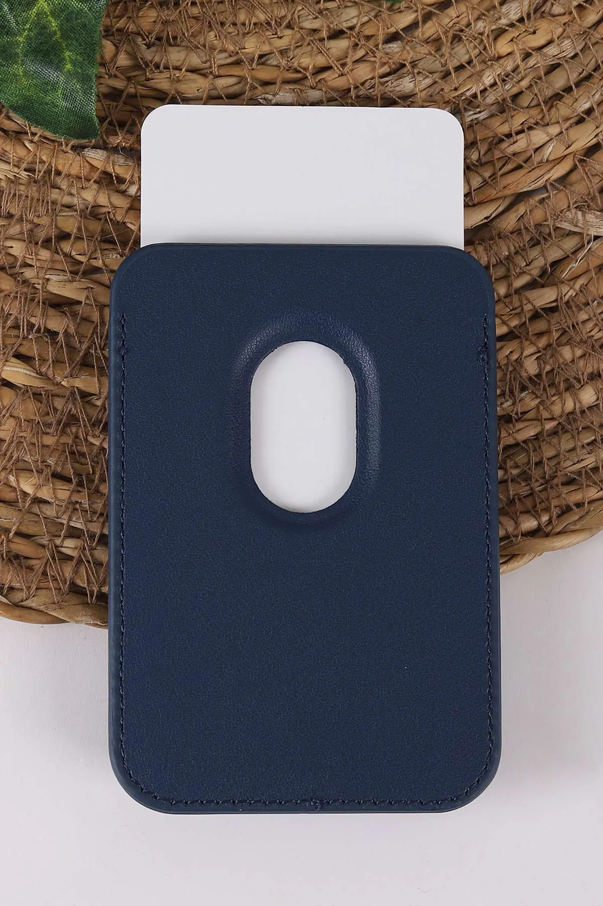 Lacivert Iphone Uyumlu Diamond Wallet Case - Taşlı Magsafe Kartlık - Telefon Kartlığı 431867