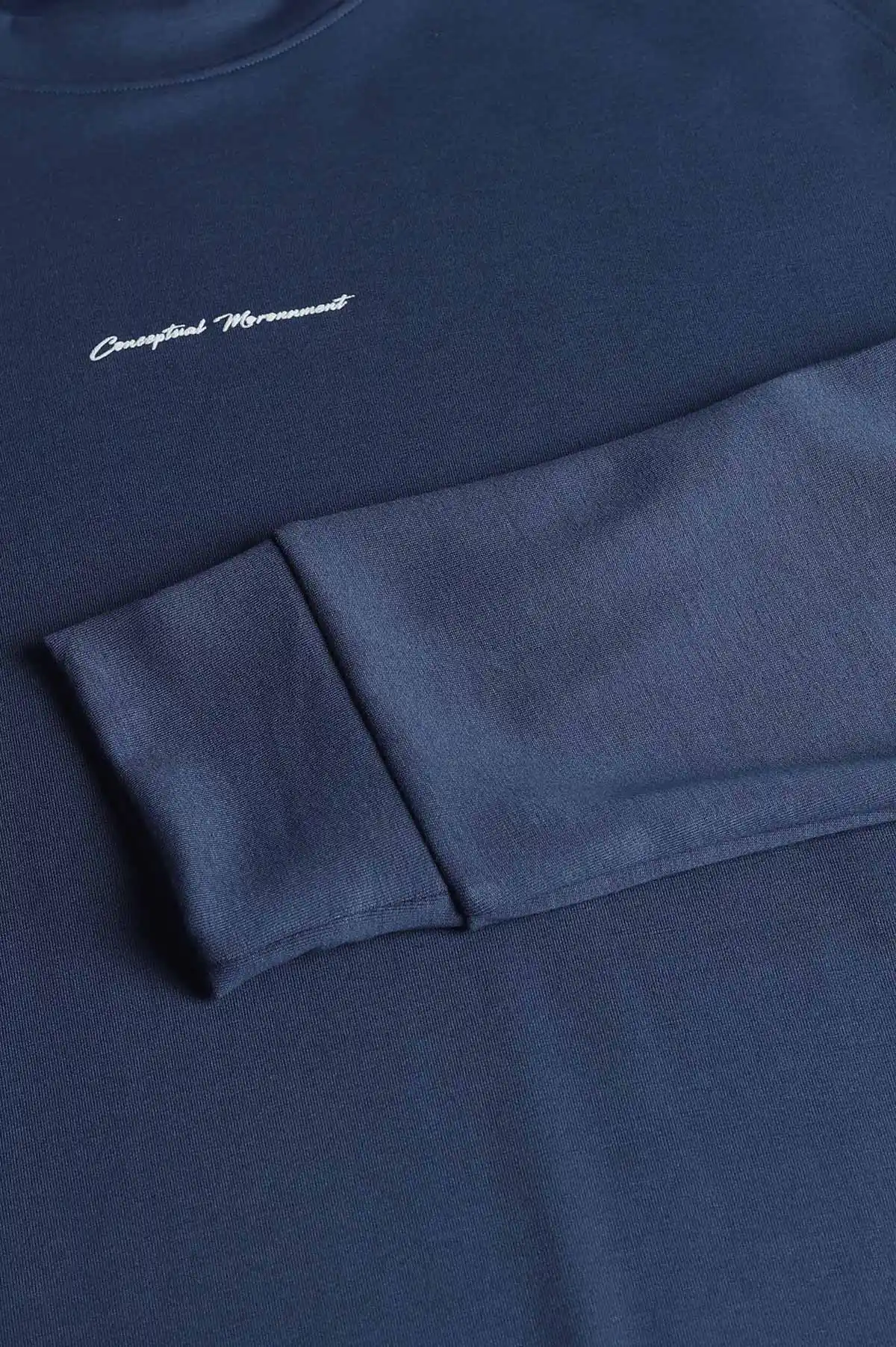 Lacivert Kabartma Yazılı Bisiklet Yaka Erkek Sweatshirt 396892