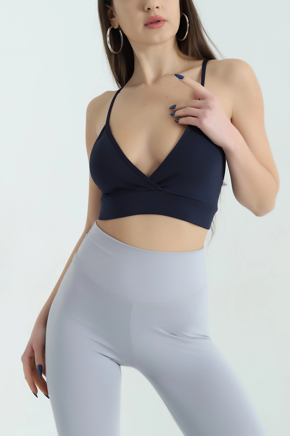 Lacivert Kaplı Kruvaze İp Askılı Büstiyer 337100