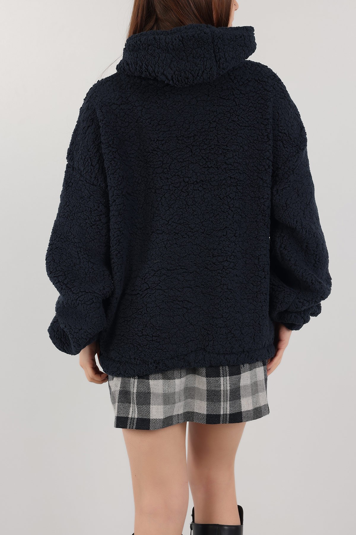 Lacivert Kapüşonlu Cepli Yumoş Sweat 151237