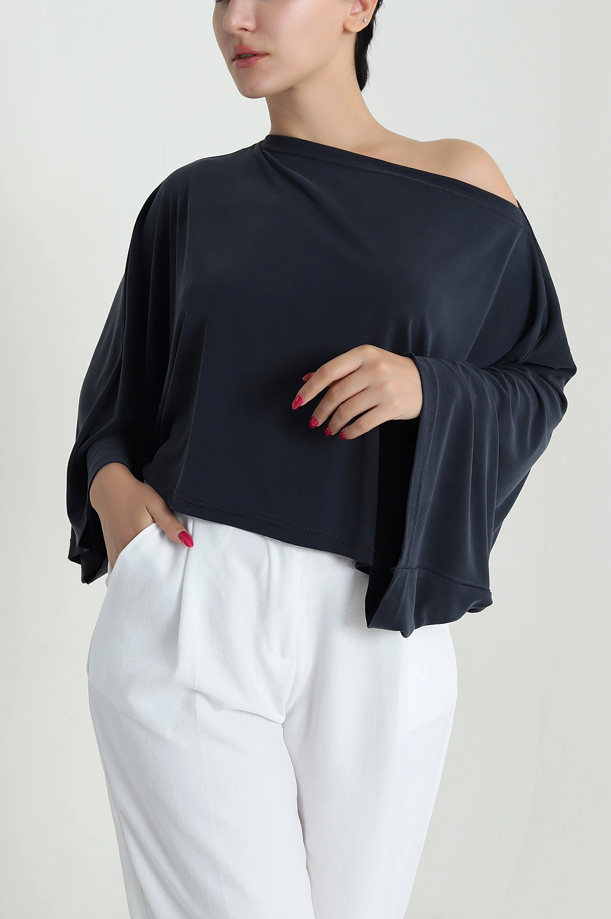 Lacivert Kupralı Salaş Kadın Bluz 479555