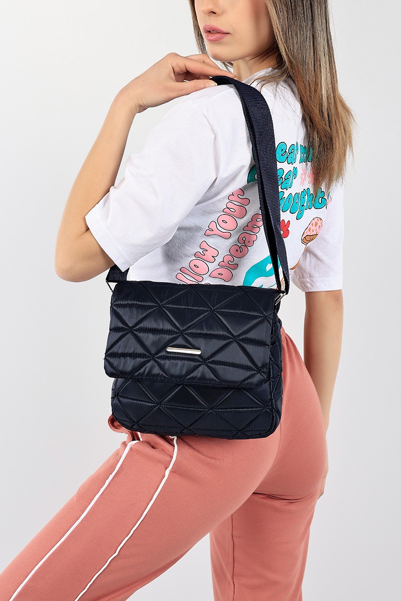 Lacivert Mıknatıs Kapaklı Kol ve Omuz Çantası 98290