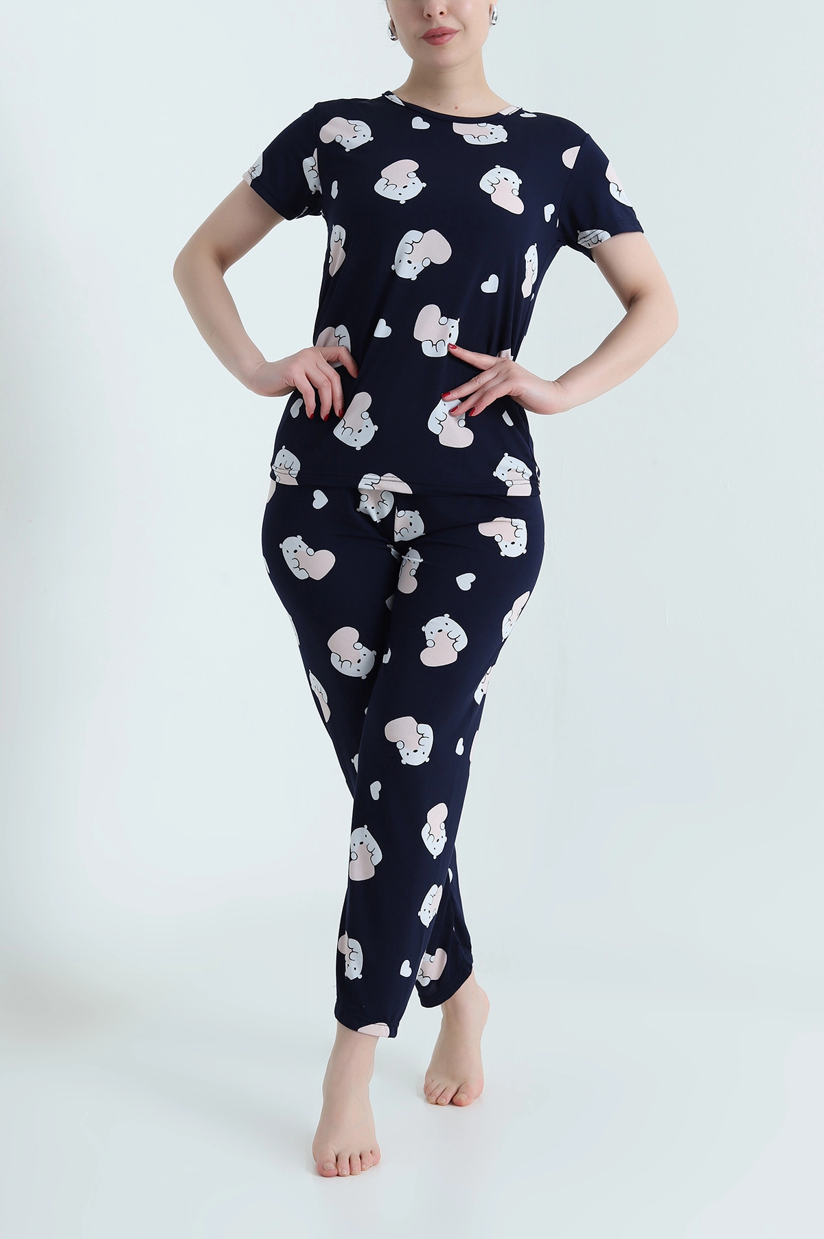 Lacivert Milan Kadın Pijama Takımı 466493