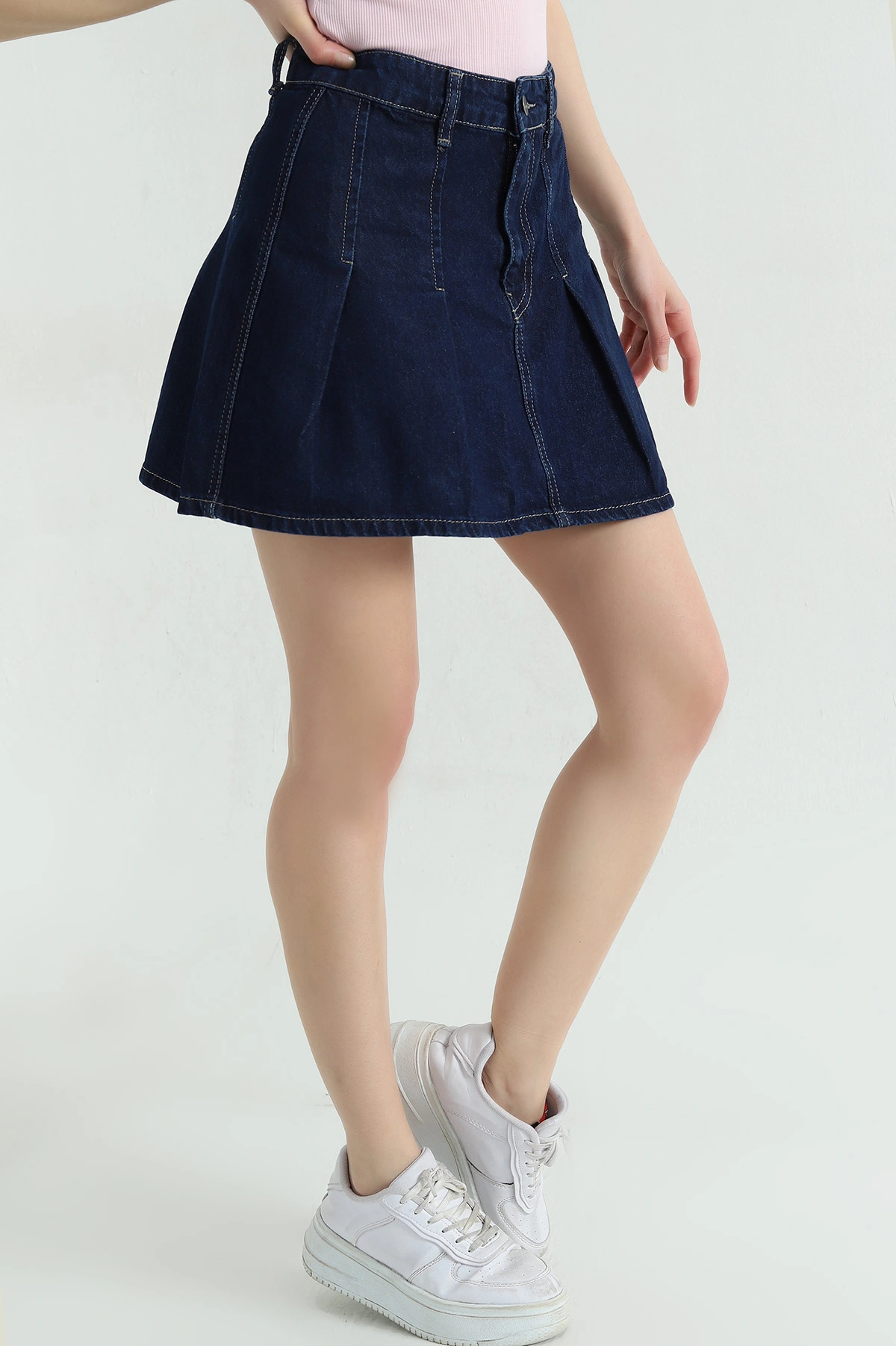 Lacivert Mini Kadın Kot Etek 360146