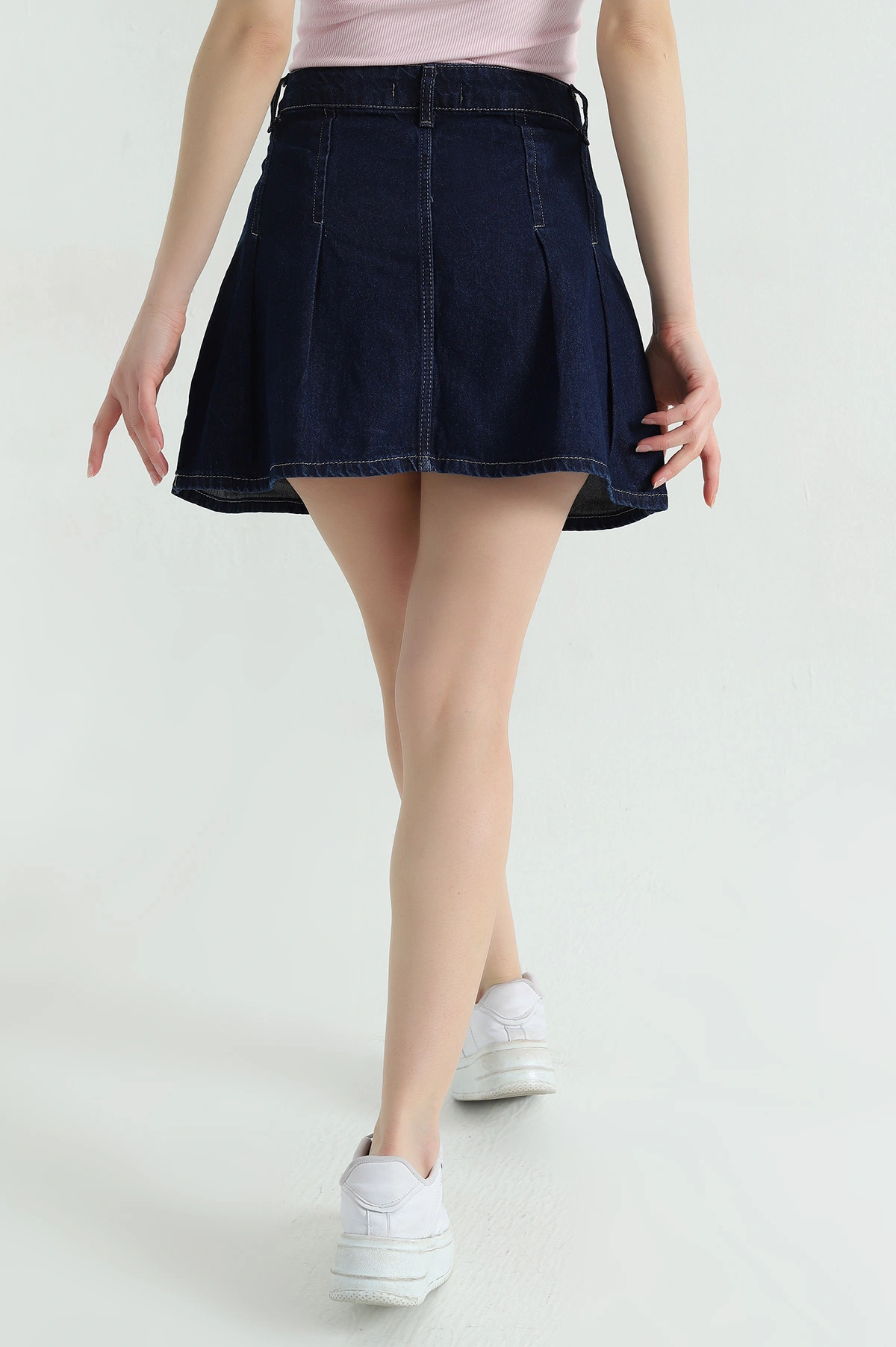 Lacivert Mini Kadın Kot Etek 360146