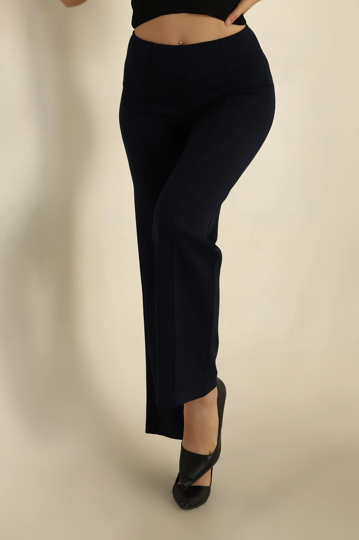 Lacivert Modal Kumaş Çimalı Bayan Pantolon 265926