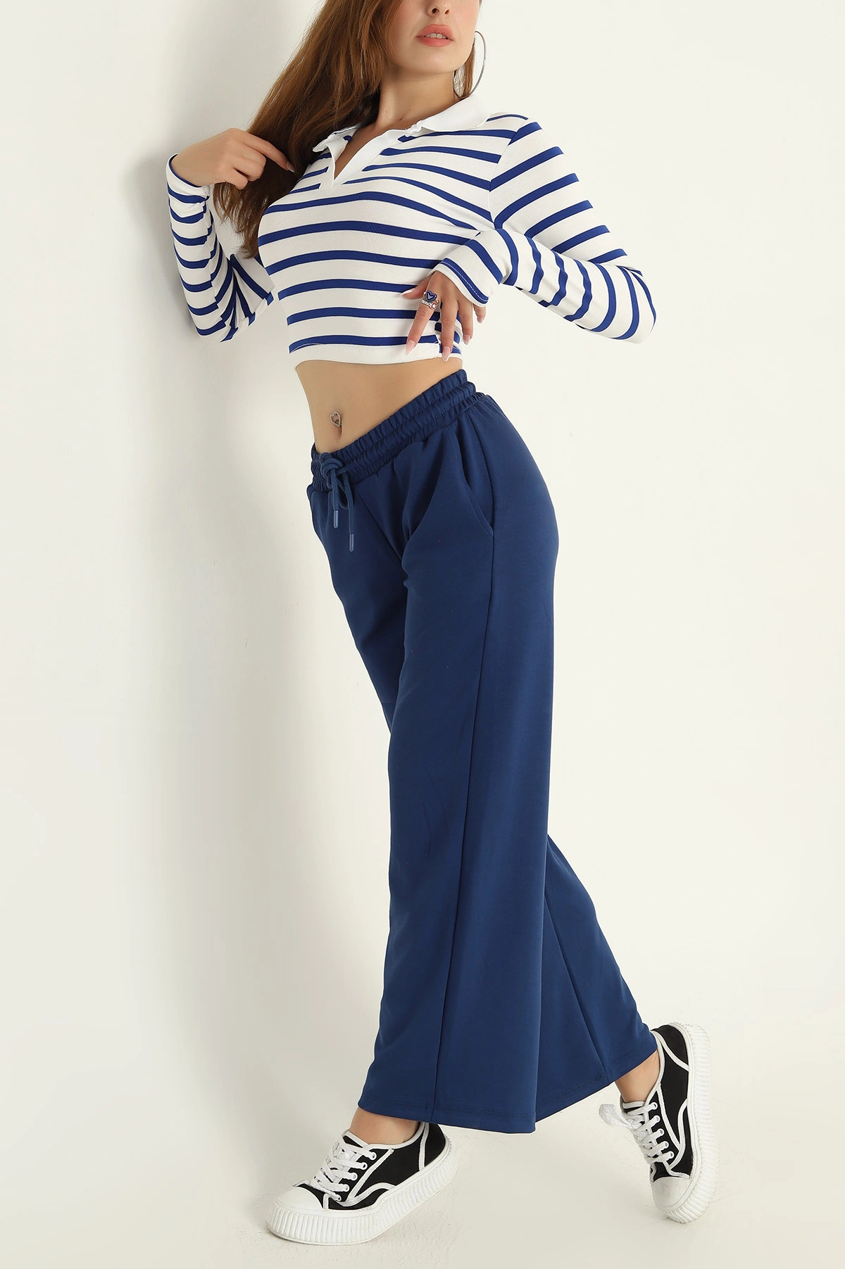 Lacivert Modal Palazzo Bayan Alt 292857