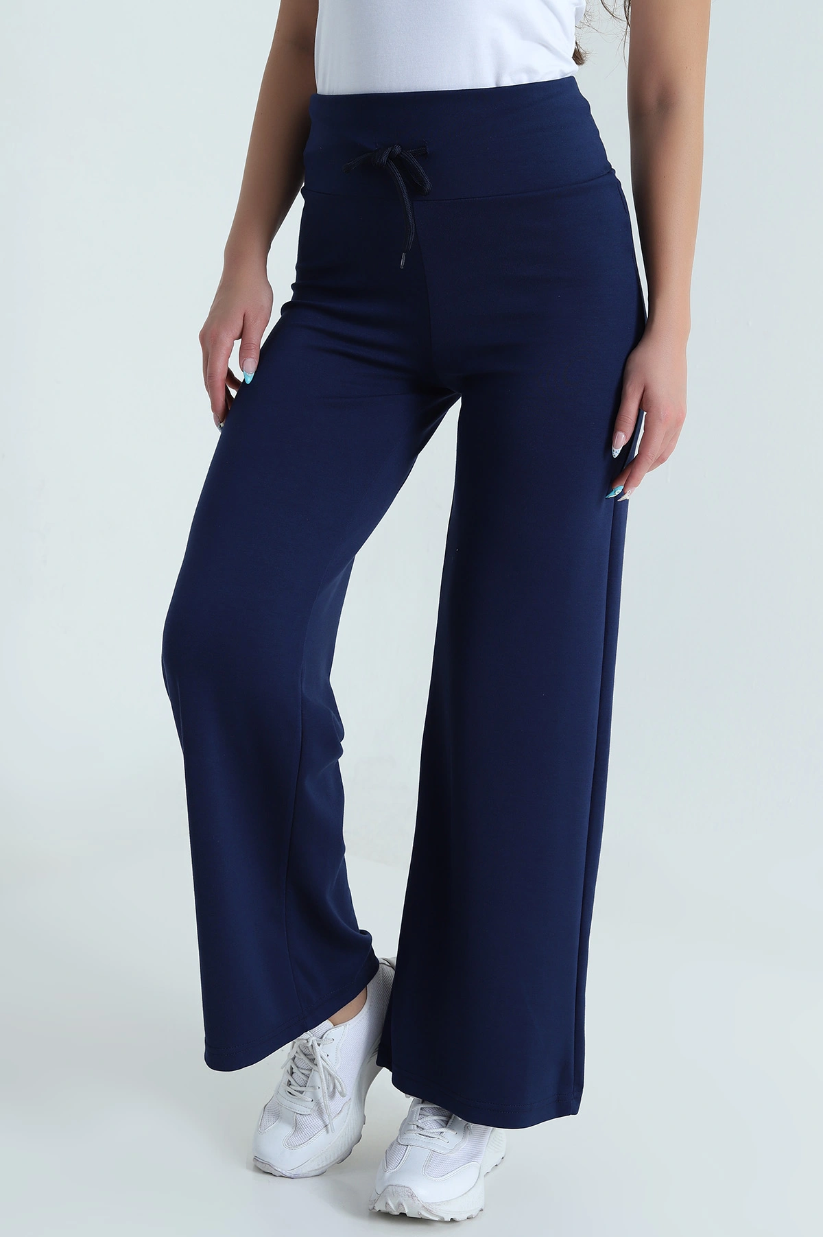 Lacivert Modal Palazzo Pantolon 478291