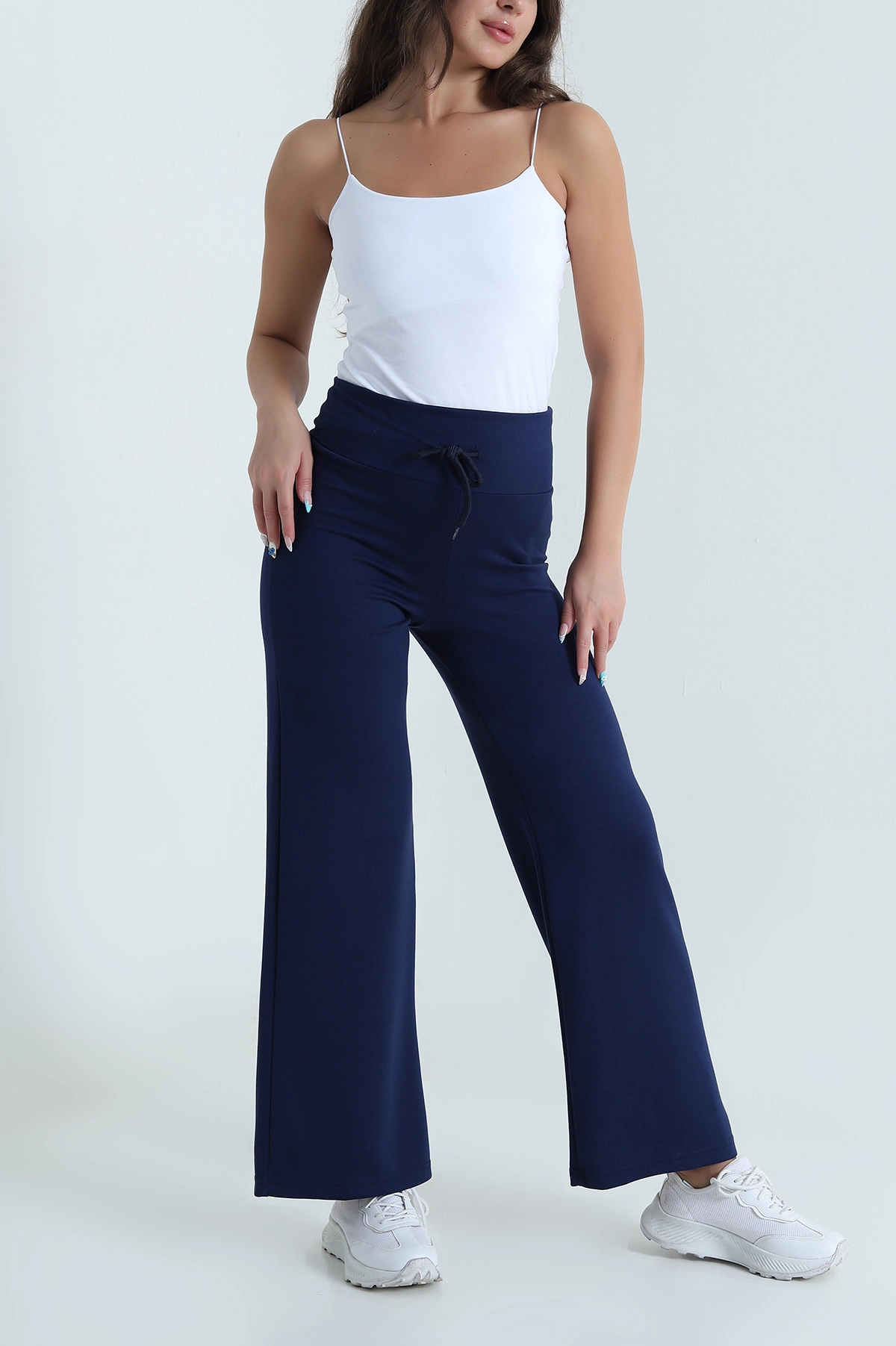 Lacivert Modal Palazzo Pantolon 478291