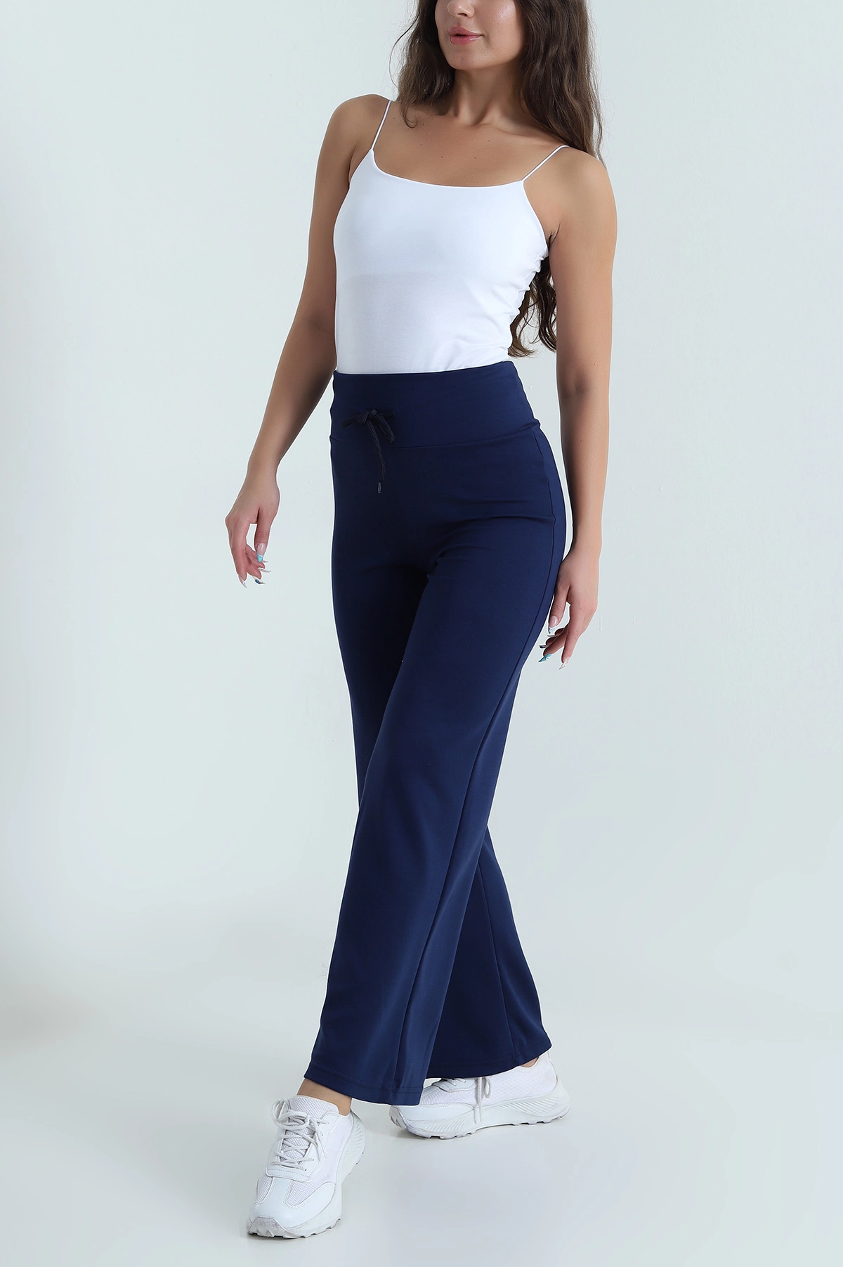 Lacivert Modal Palazzo Pantolon 478291
