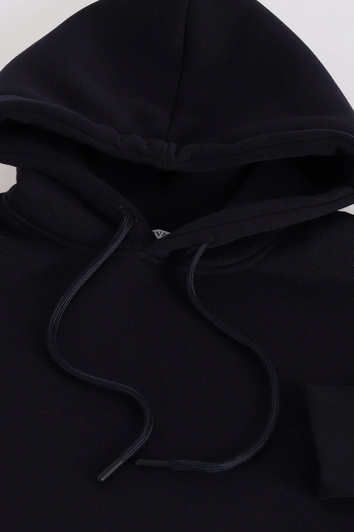 Lacivert Oversize Üç İp Şardonlu Erkek Basic Kapüşonlu Sweatshirt 398909
