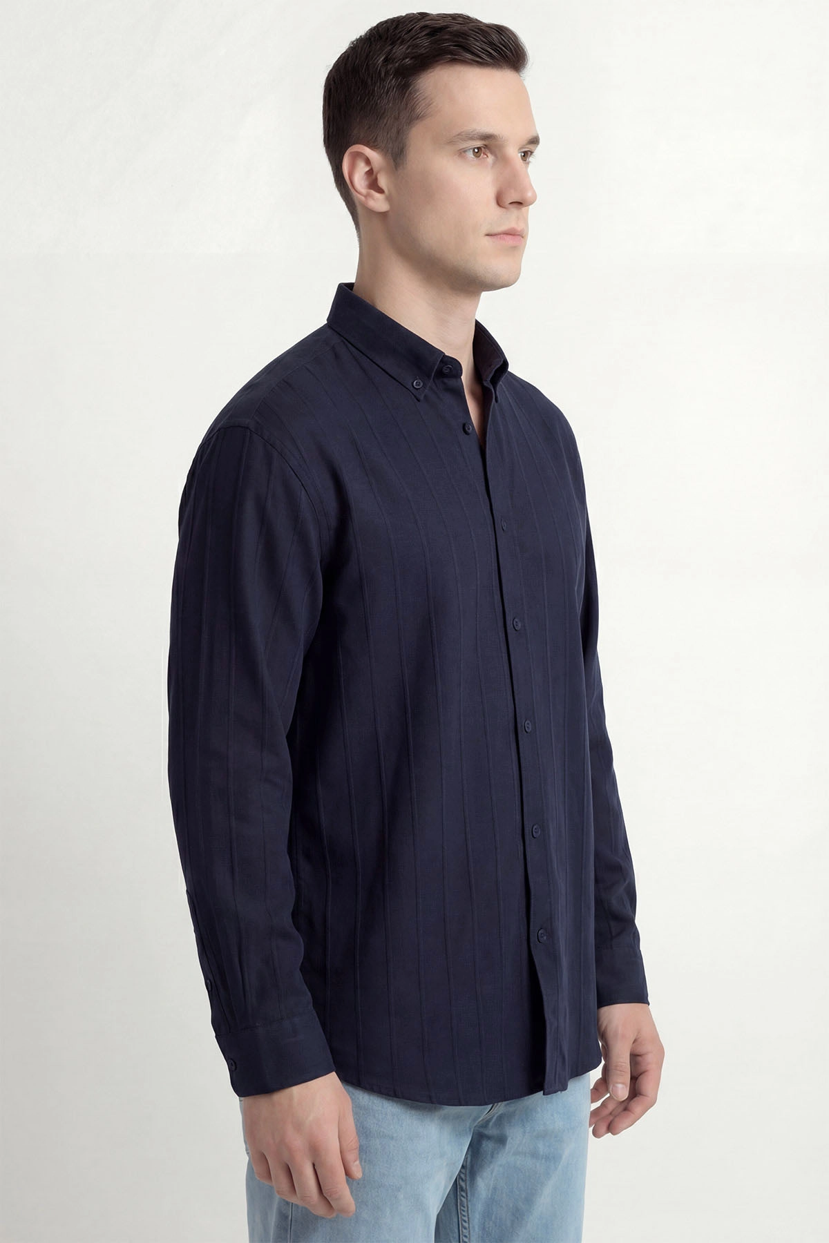 Lacivert Oversize Yeni Sezon Erkek Gömlek 448976