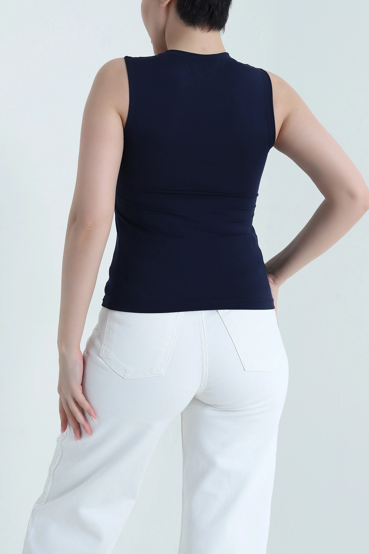 Lacivert Oysho Belize Kolsuz Kadın Bluz 453823