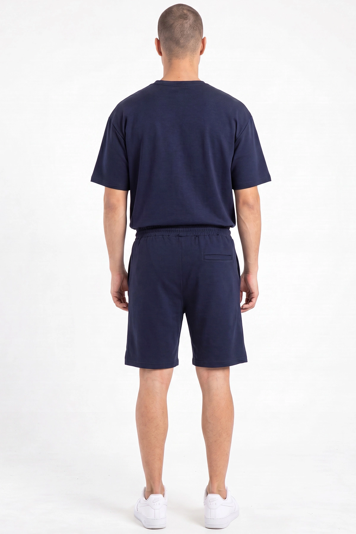 Lacivert Oysho Kumaş Oversize Erkek Şortlu Takım 467616