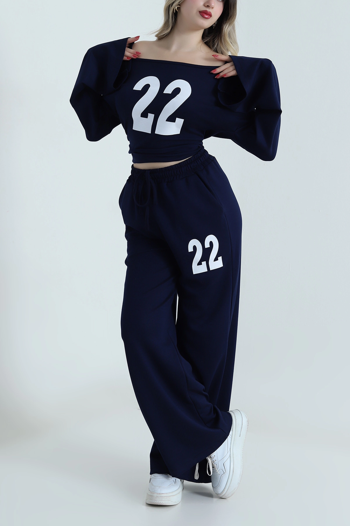 Lacivert Pantolon Bluz Kadın İkili Takım 499824