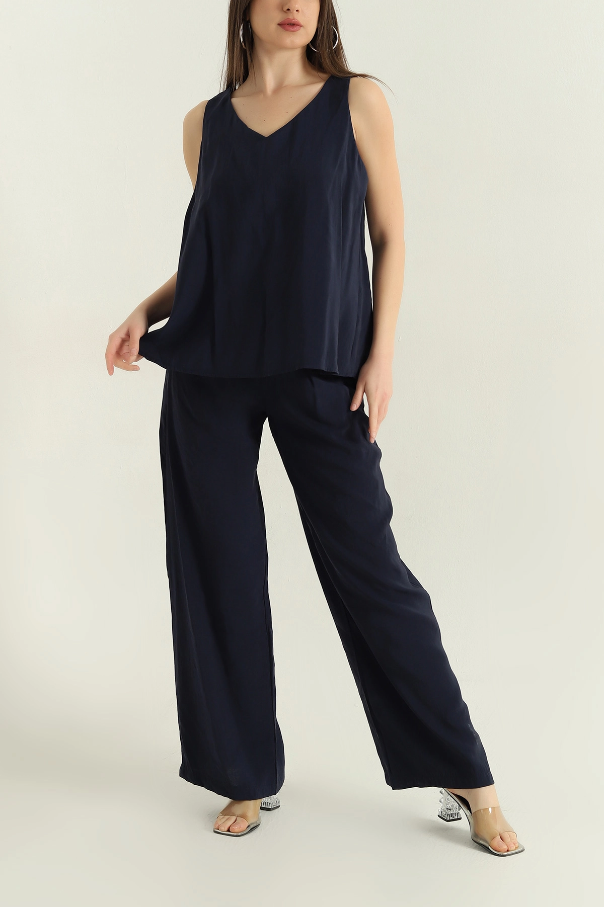 Lacivert Pantolon Bluz Modal Kadın İkili Takım 362254