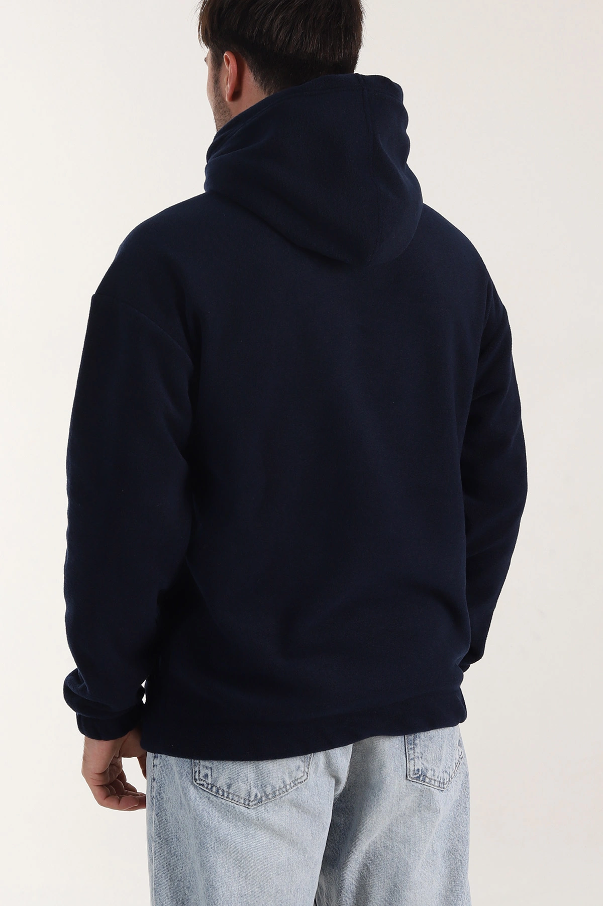 Lacivert Polar Kumaş Kapüşonlu Erkek Sweatshirt 408506