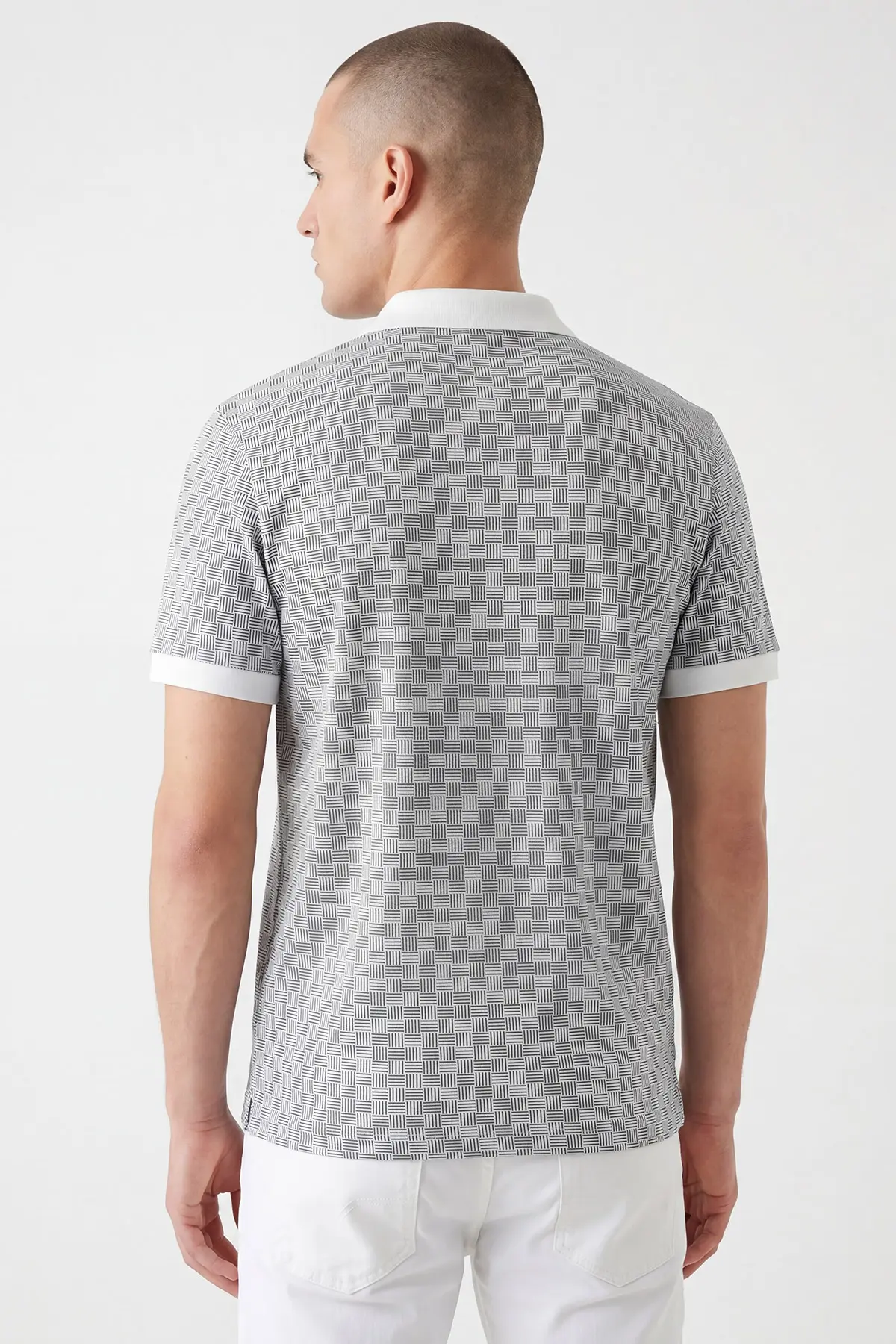 Lacivert Polo Yaka Çizgili Erkek Tişört 454086