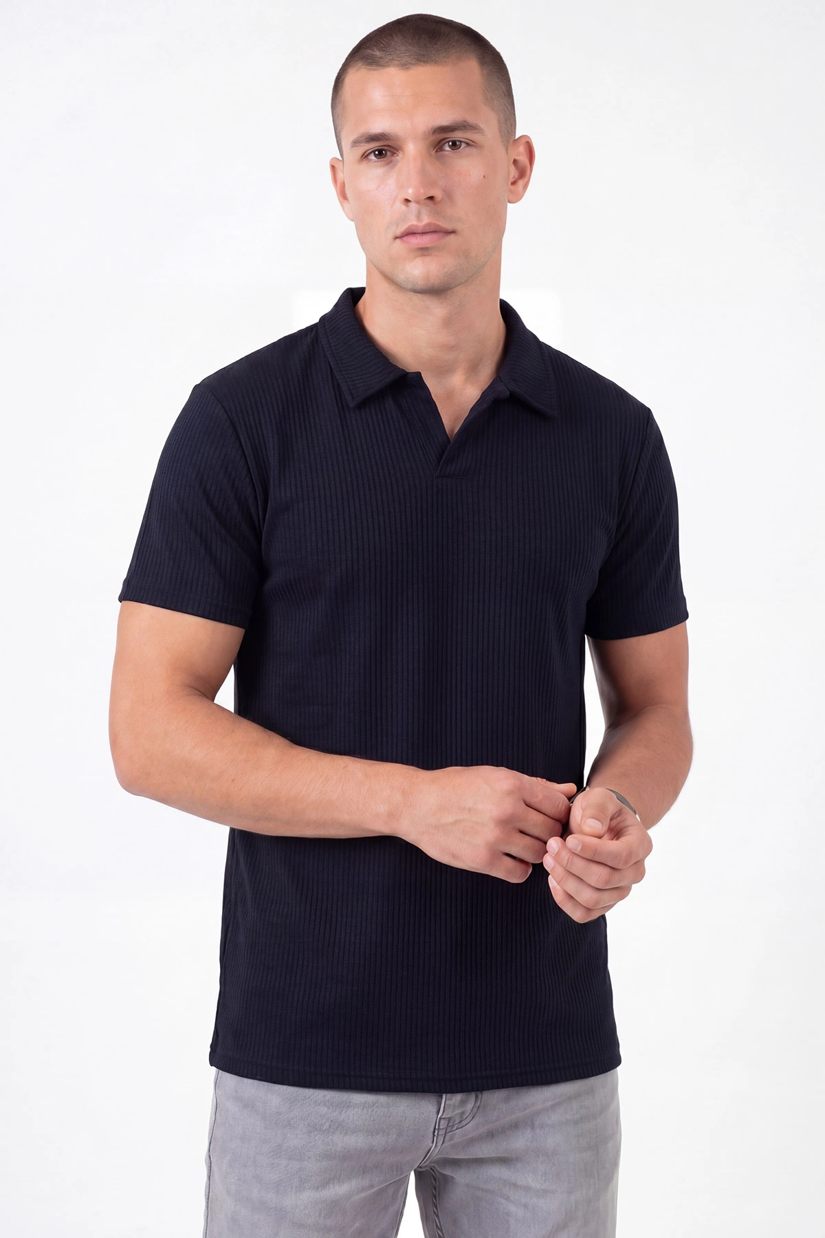 Lacivert Polo Yaka Erkek Tişört 458876