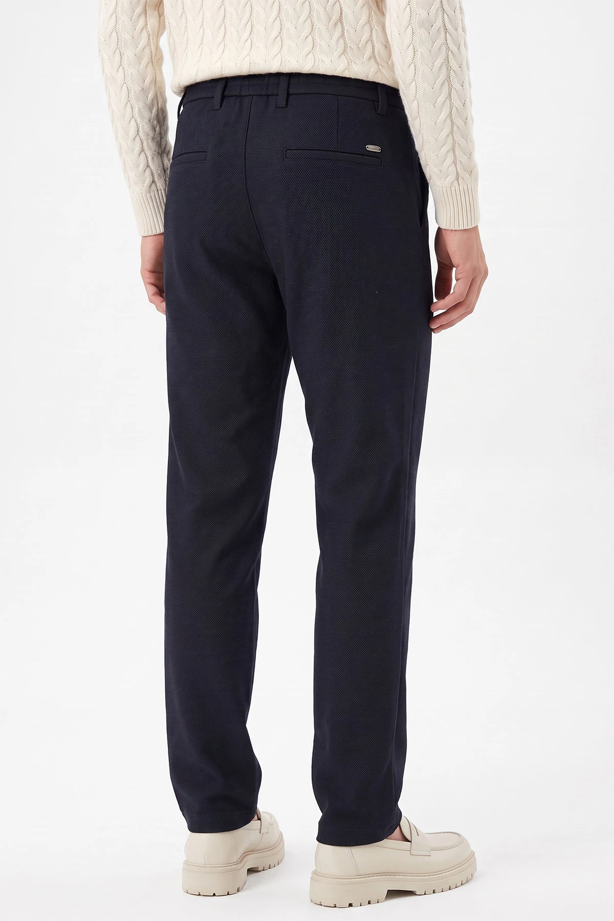 Lacivert Regular Fit Belden Bağlamalı Erkek Pantolon 493177