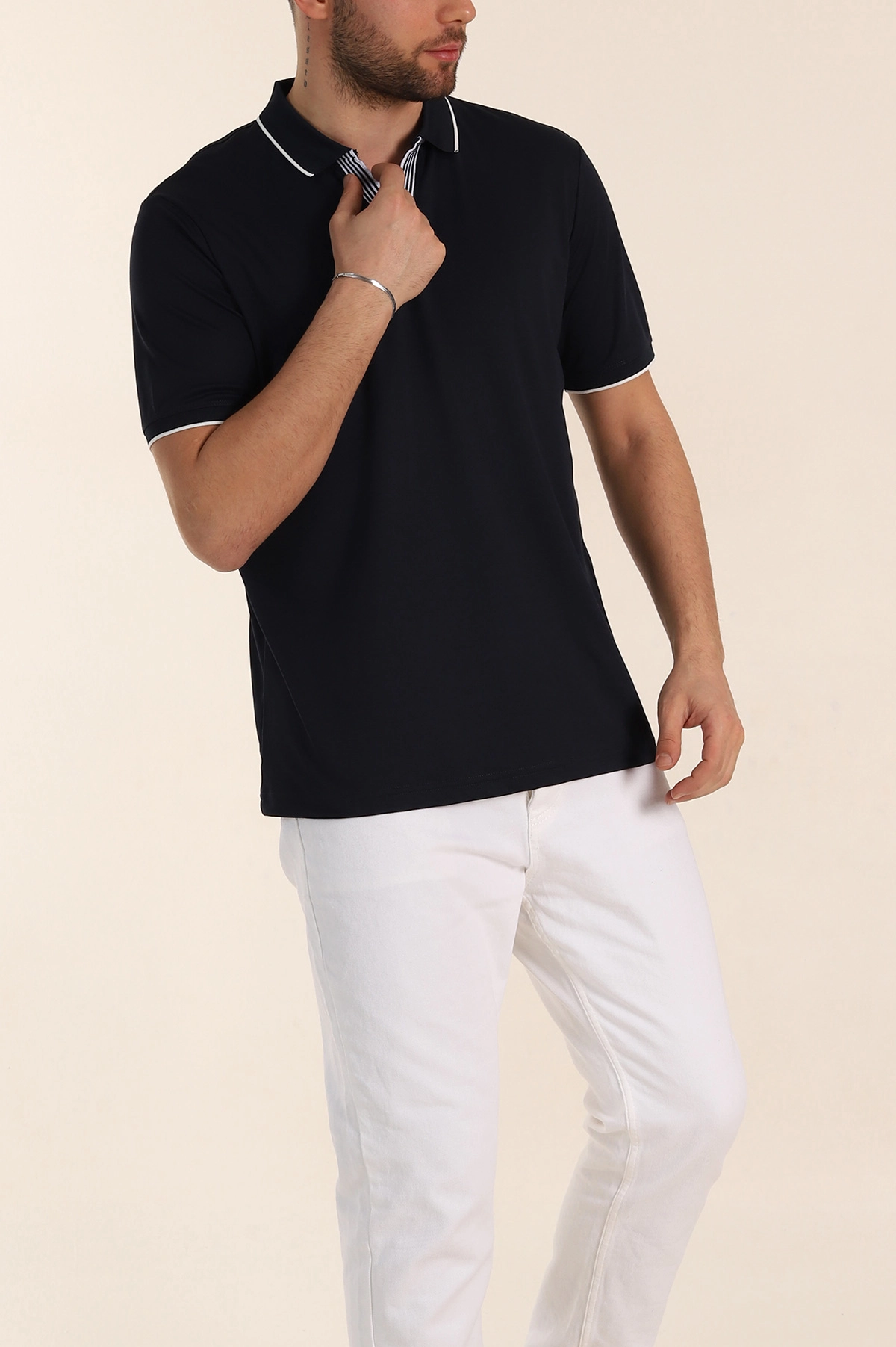 Lacivert Regular Fit Polo Yaka Erkek Tişört 338472