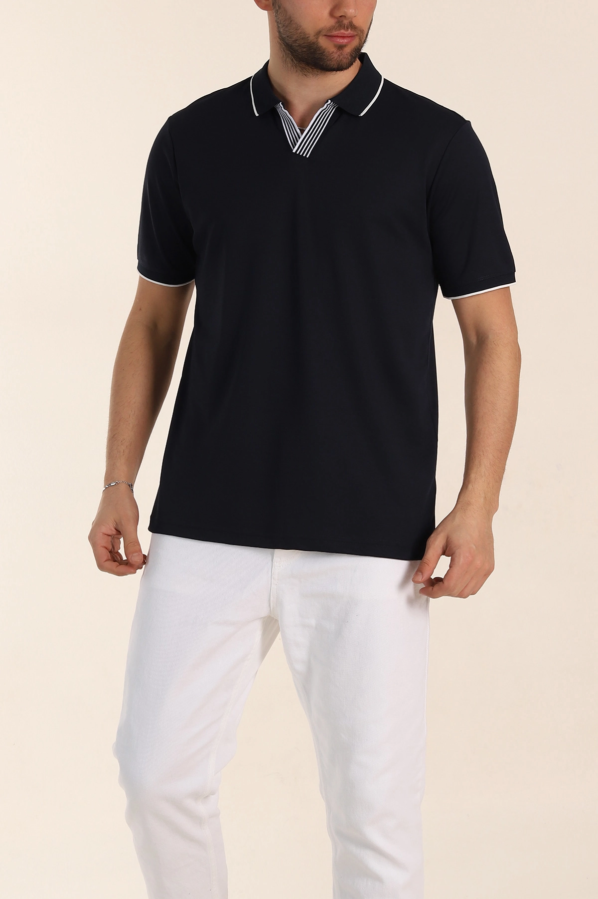 Lacivert Regular Fit Polo Yaka Erkek Tişört 338472