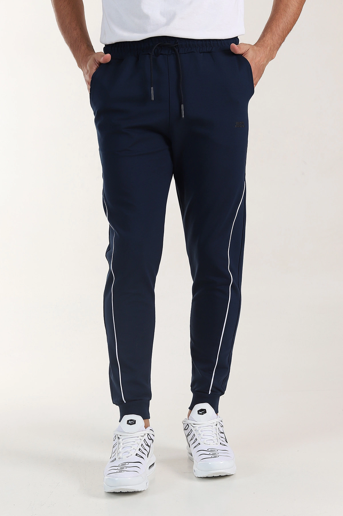 Lacivert Regular Fit Şerit Detaylı Paça Lastikli Erkek Eşofman Altı 402375