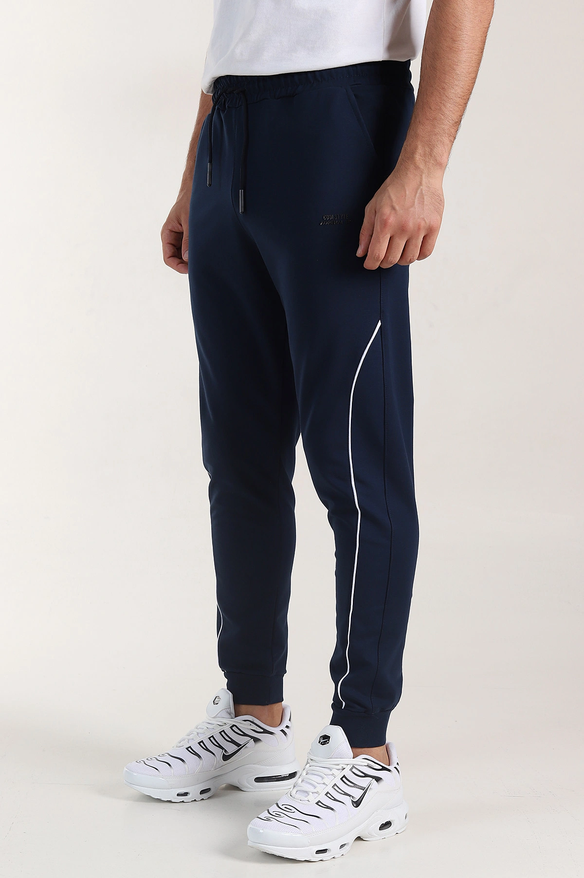 Lacivert Regular Fit Şerit Detaylı Paça Lastikli Erkek Eşofman Altı 402375