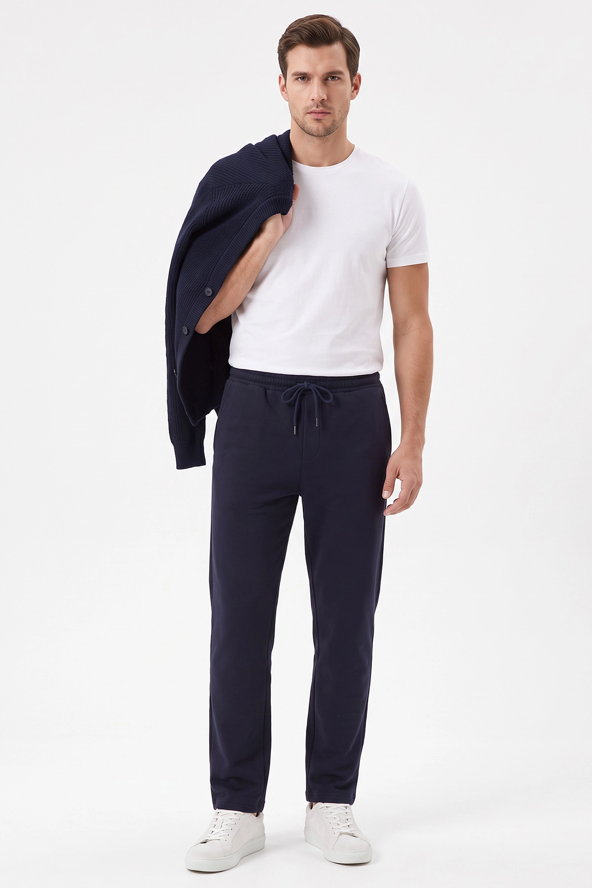 Lacivert Regular Fit Üç Fit Şardonlu Erkek Eşofman Altı 501315