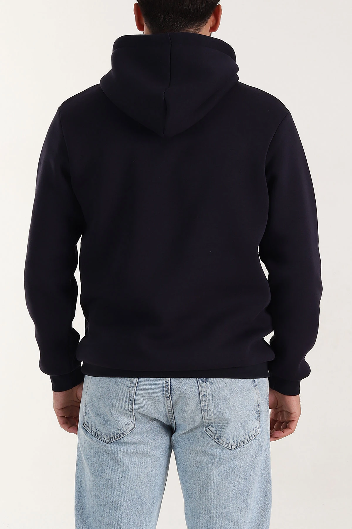 Lacivert Regular Fit Üç İp Şardonlu Erkek Kapüşonlu Basic Sweatshirt 400532