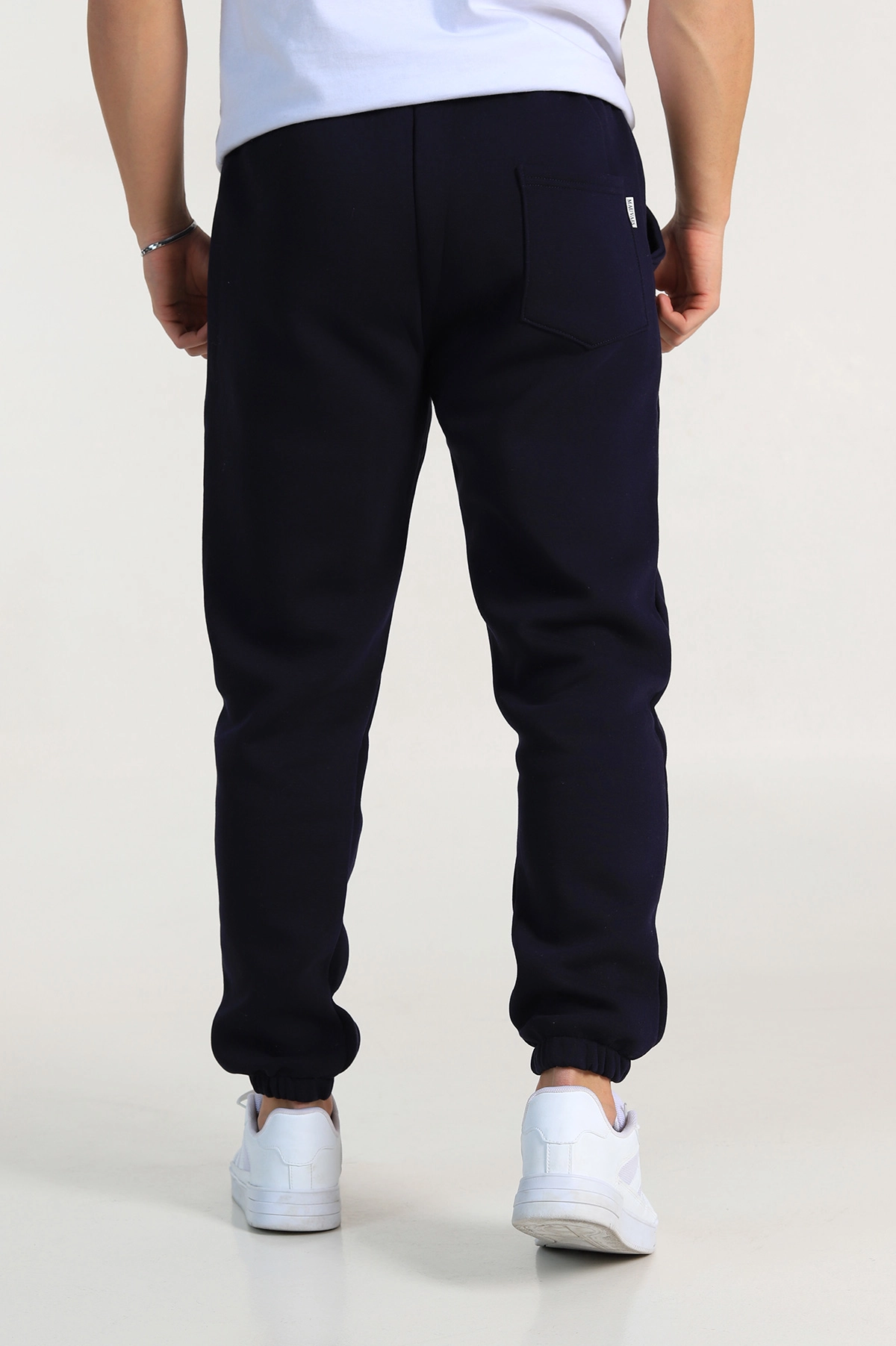 Lacivert Regular Fit Üç İp Şardonlu Paça Lastikli Erkek Eşofman Altı 324646