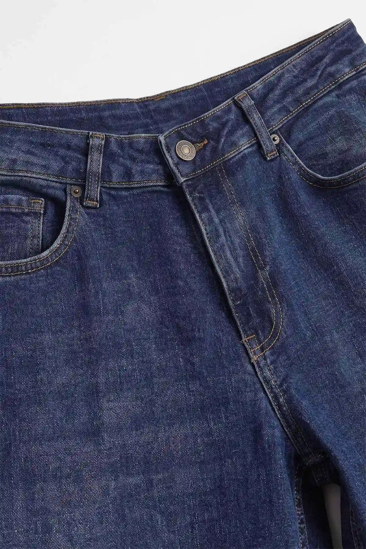 Lacivert Regular Fit Yeni Sezon Cep Detay Likralı Erkek Kot Pantolon 497237