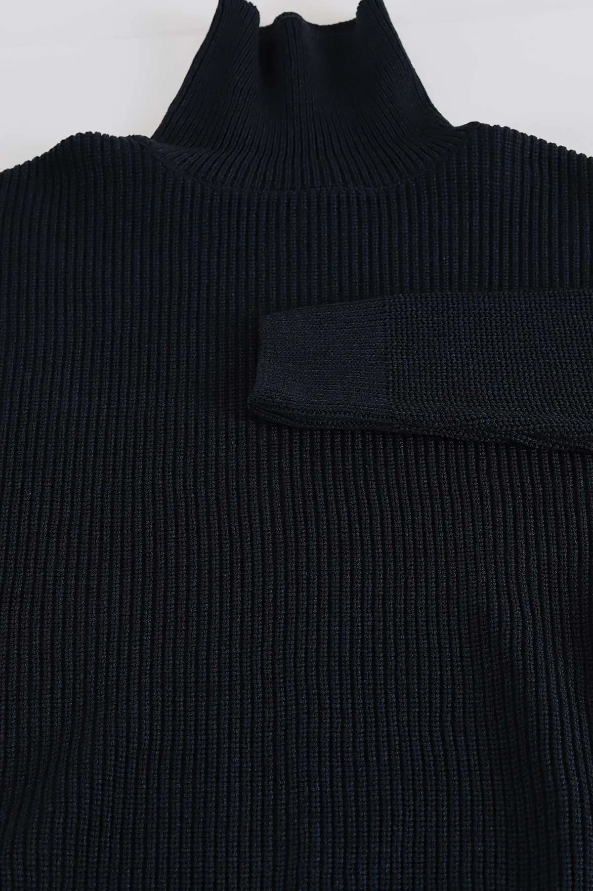Lacivert Relaxed Fit Balıkçı Yaka Erkek Triko Kazak 397755