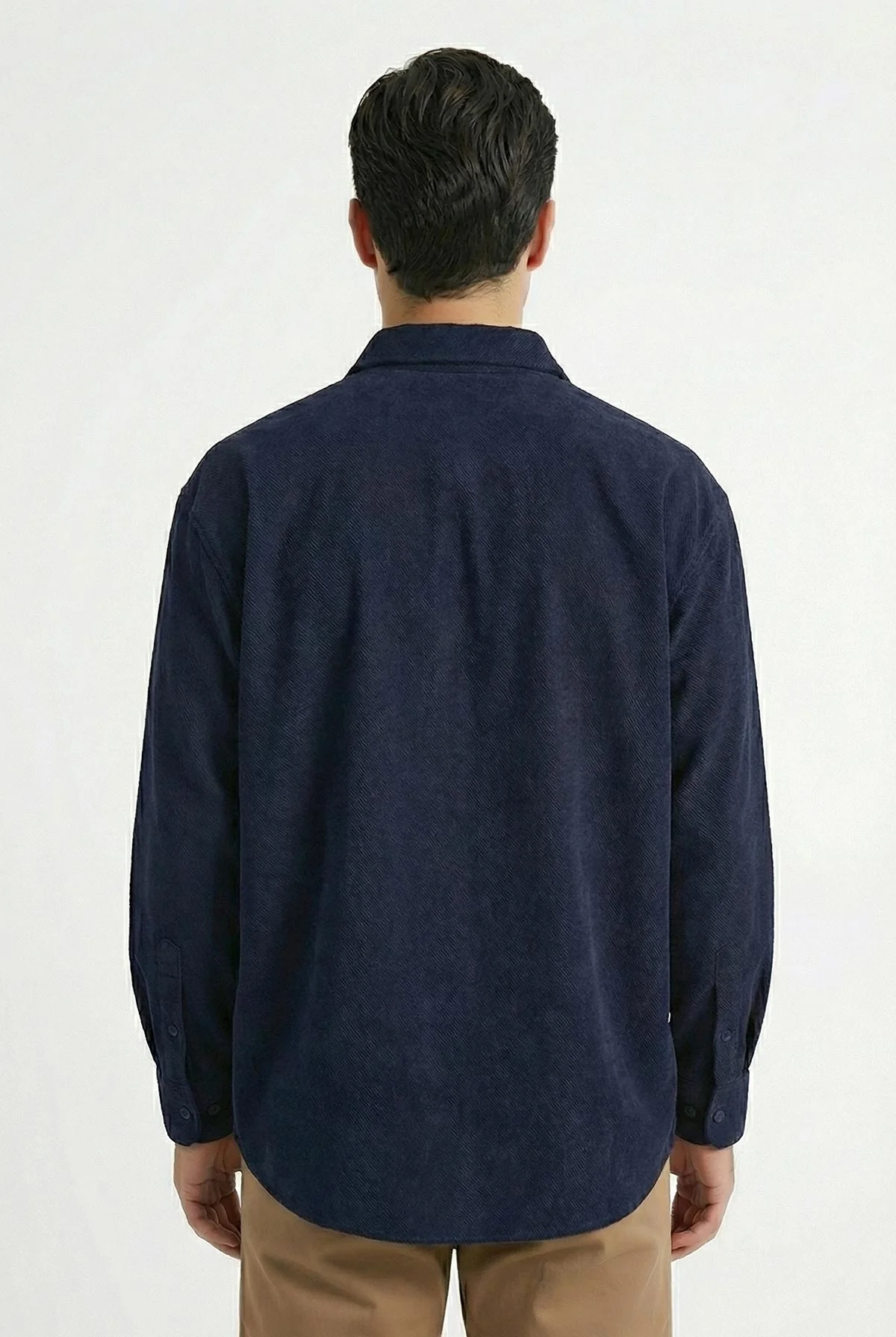 Lacivert Relaxed Fit Erkek Kot Gömlek 419375