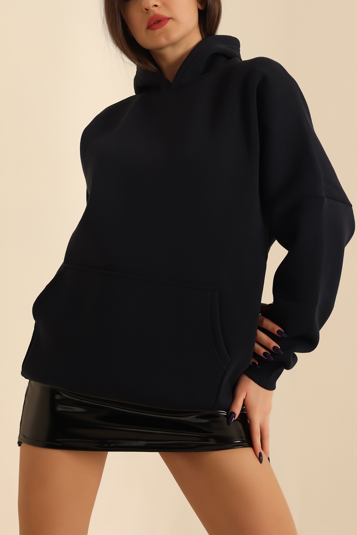 Lacivert Şardonlu Bayan Sweat 221855