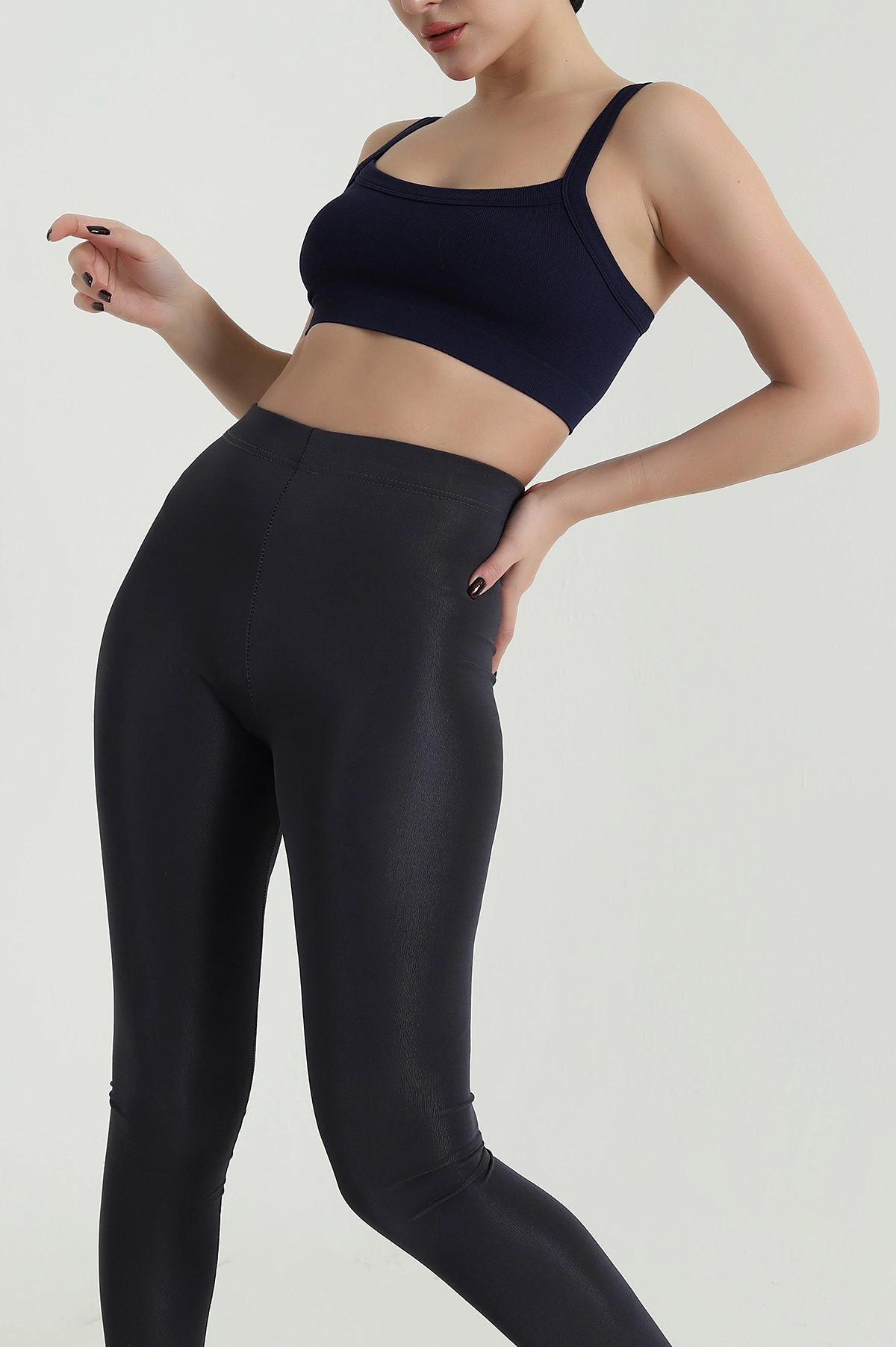 Lacivert Seamless Askılı Crop Büstiyer 423257