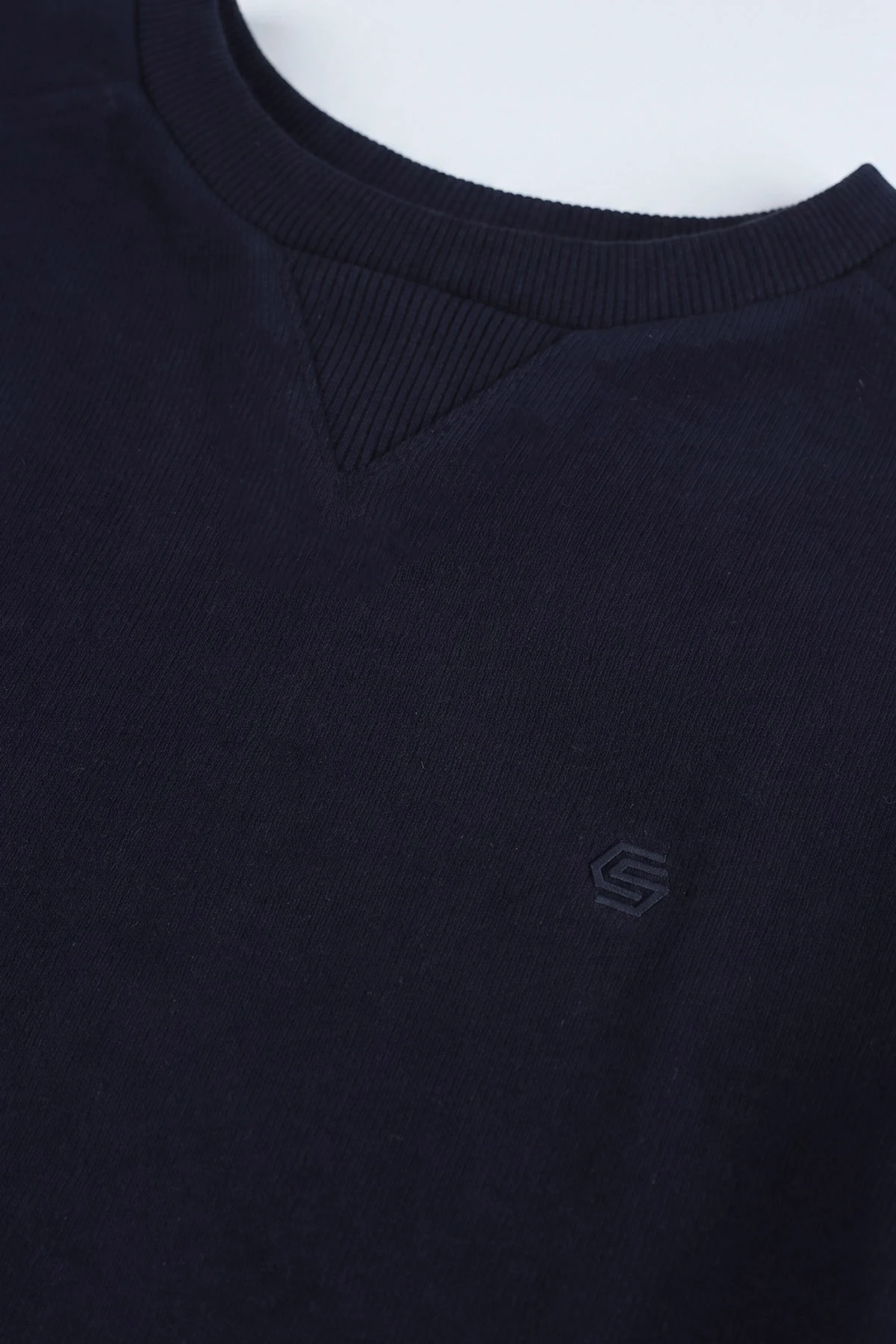 Lacivert Selanik Bisiklet Yaka Erkek Sweatshirt 494735
