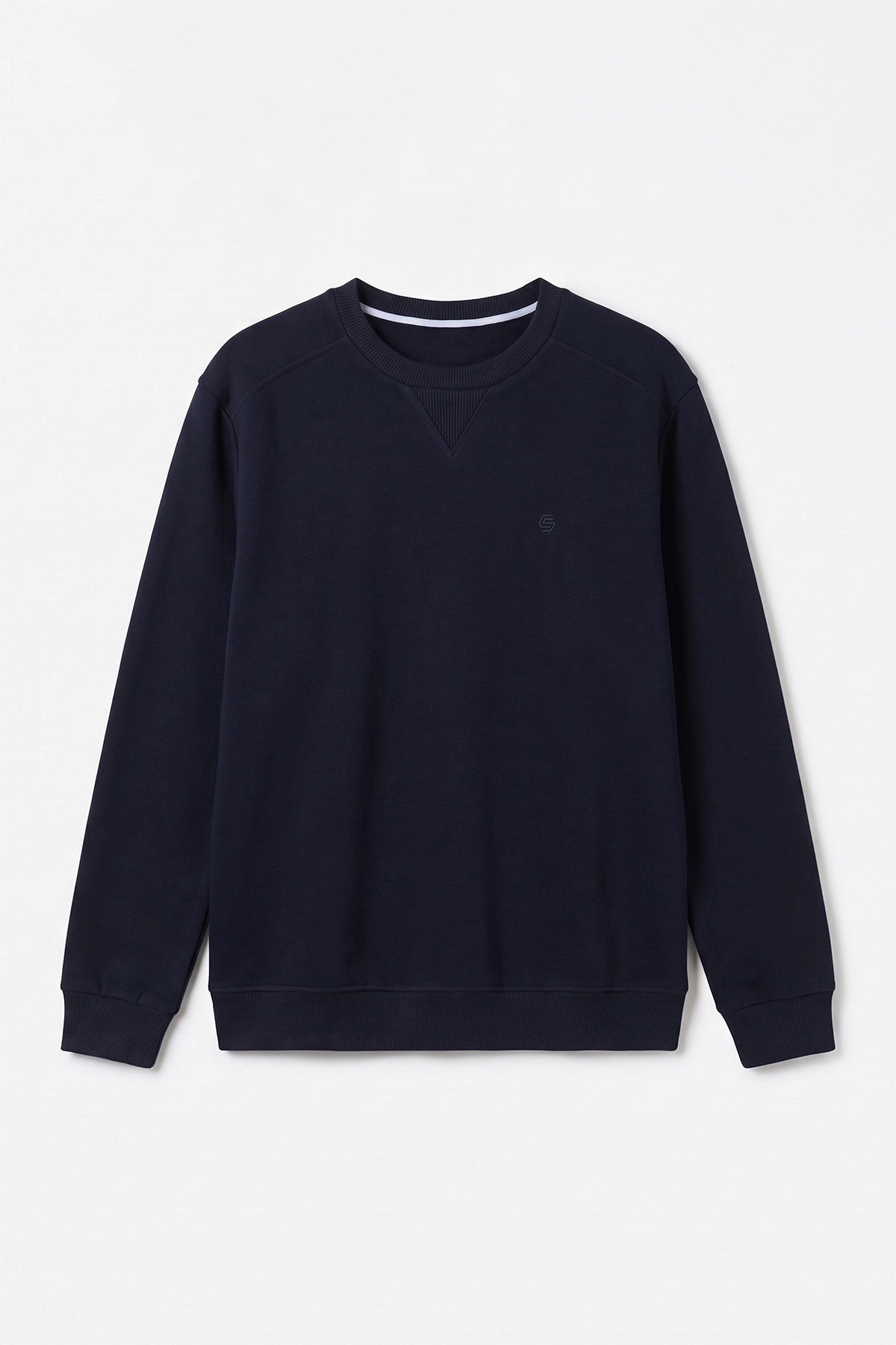 Lacivert Selanik Bisiklet Yaka Erkek Sweatshirt 494735