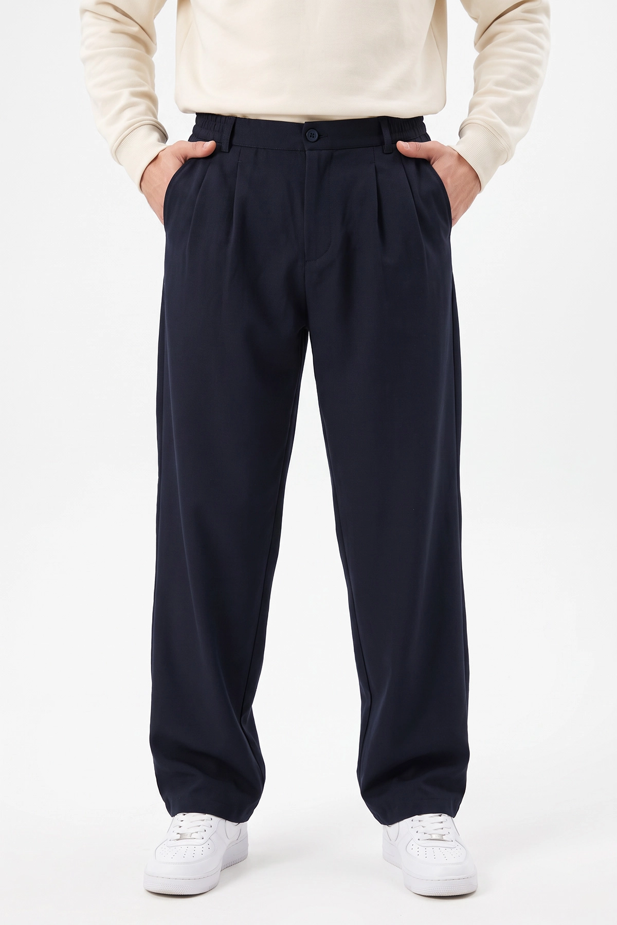 Lacivert Sidney Kumaş Baggy Cep Detaylı Erkek Pantolon 498877