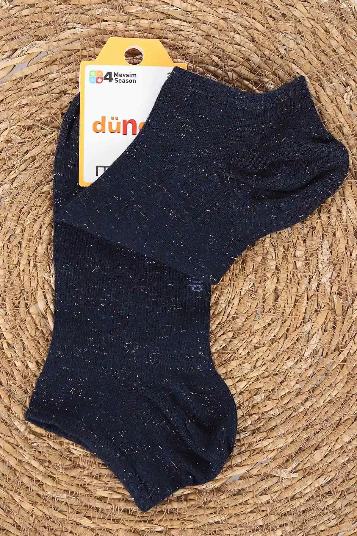 Lacivert Simli Dört Mevsim Kadın Modal Soket Patik Çorap (36-40) 476968