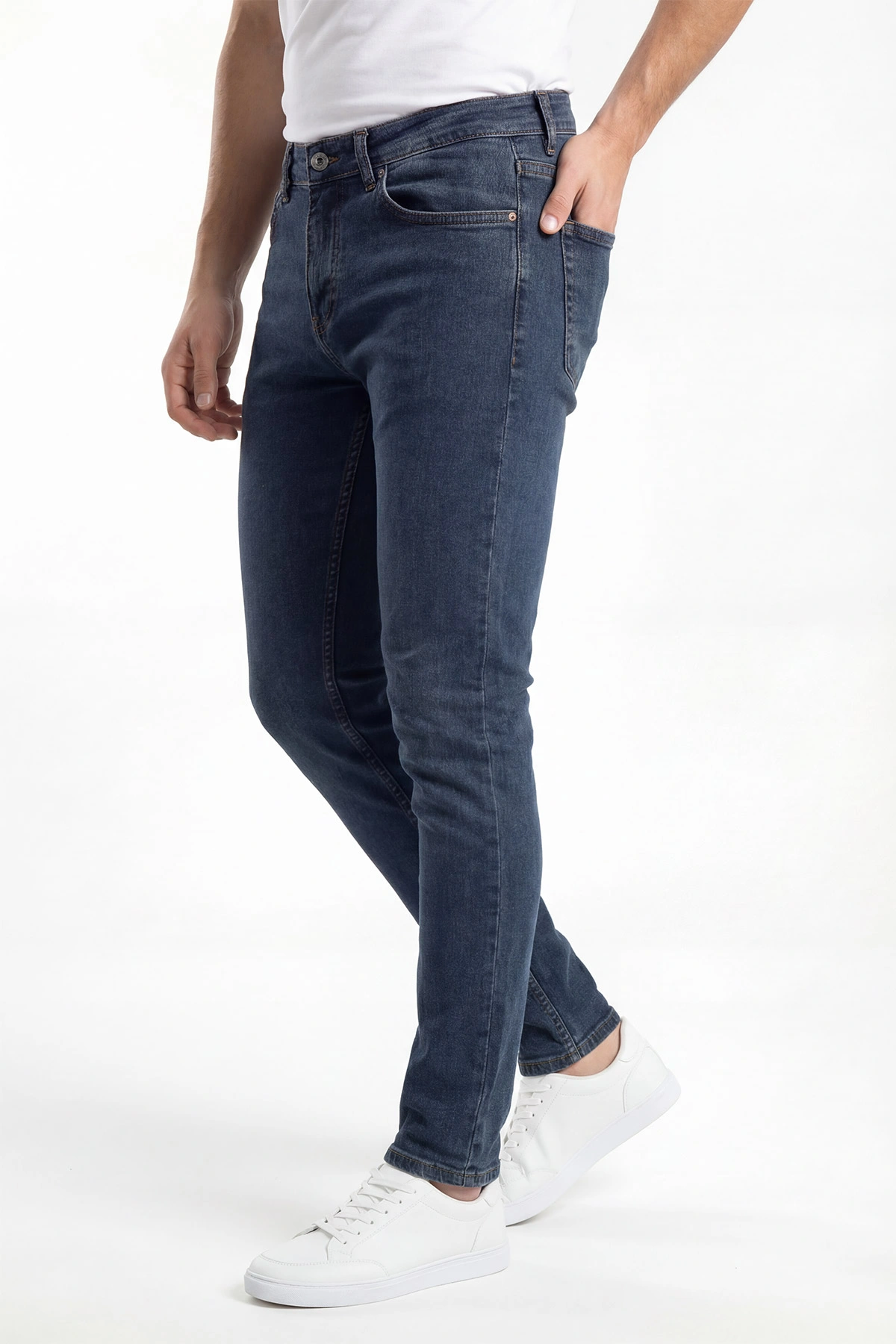Lacivert Skinny Fit Likralı Erkek Kot Pantolon 430949
