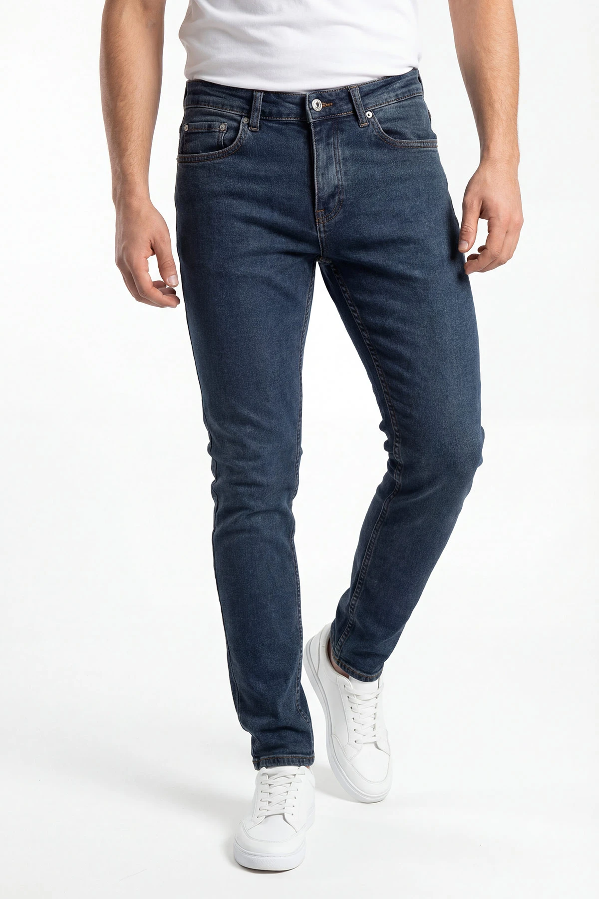 Lacivert Skinny Fit Likralı Erkek Kot Pantolon 430949