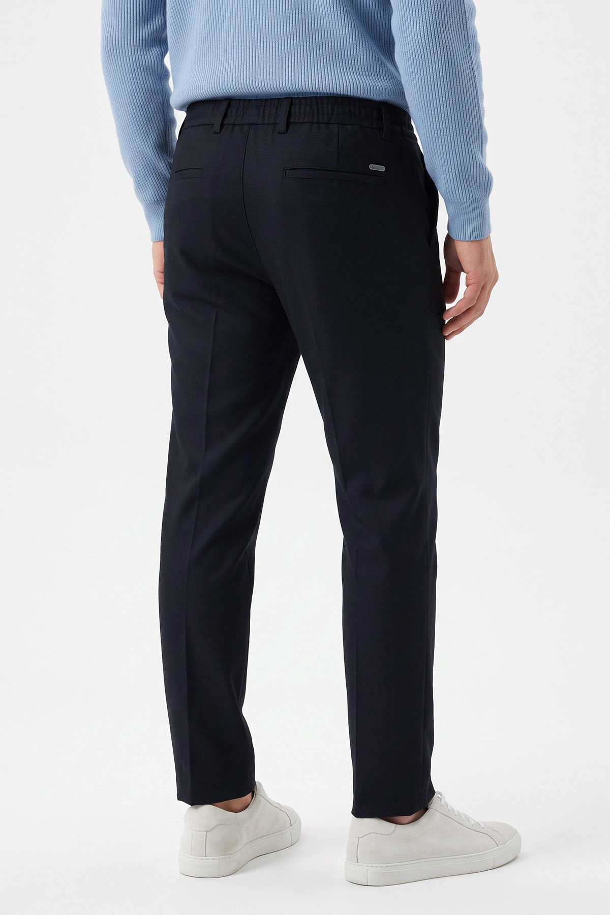 Lacivert Slim Fit Belden Bağlamalı Erkek Pantolon 493202